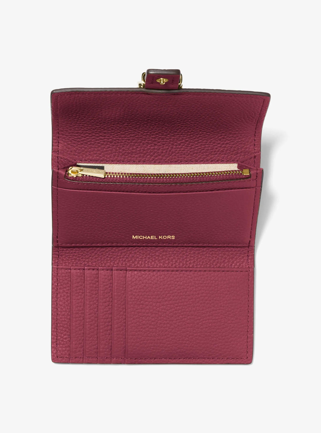 Nolita Medium Pebbled Leather Tri-Fold Wallet Designer Wallet Card Holder