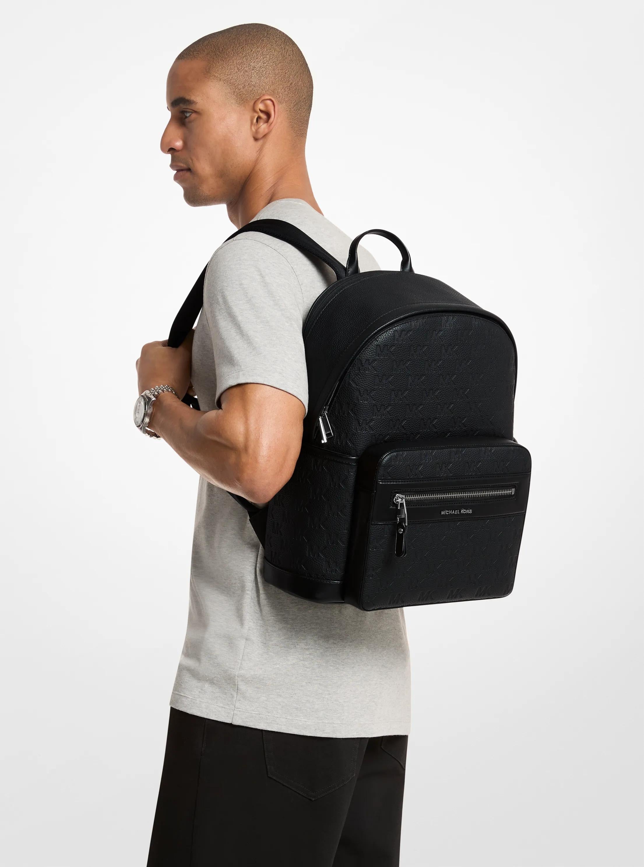 Jet Set Medium Logo Debossed Pebbled Leather Backpack Popular Style Fashion Accessory