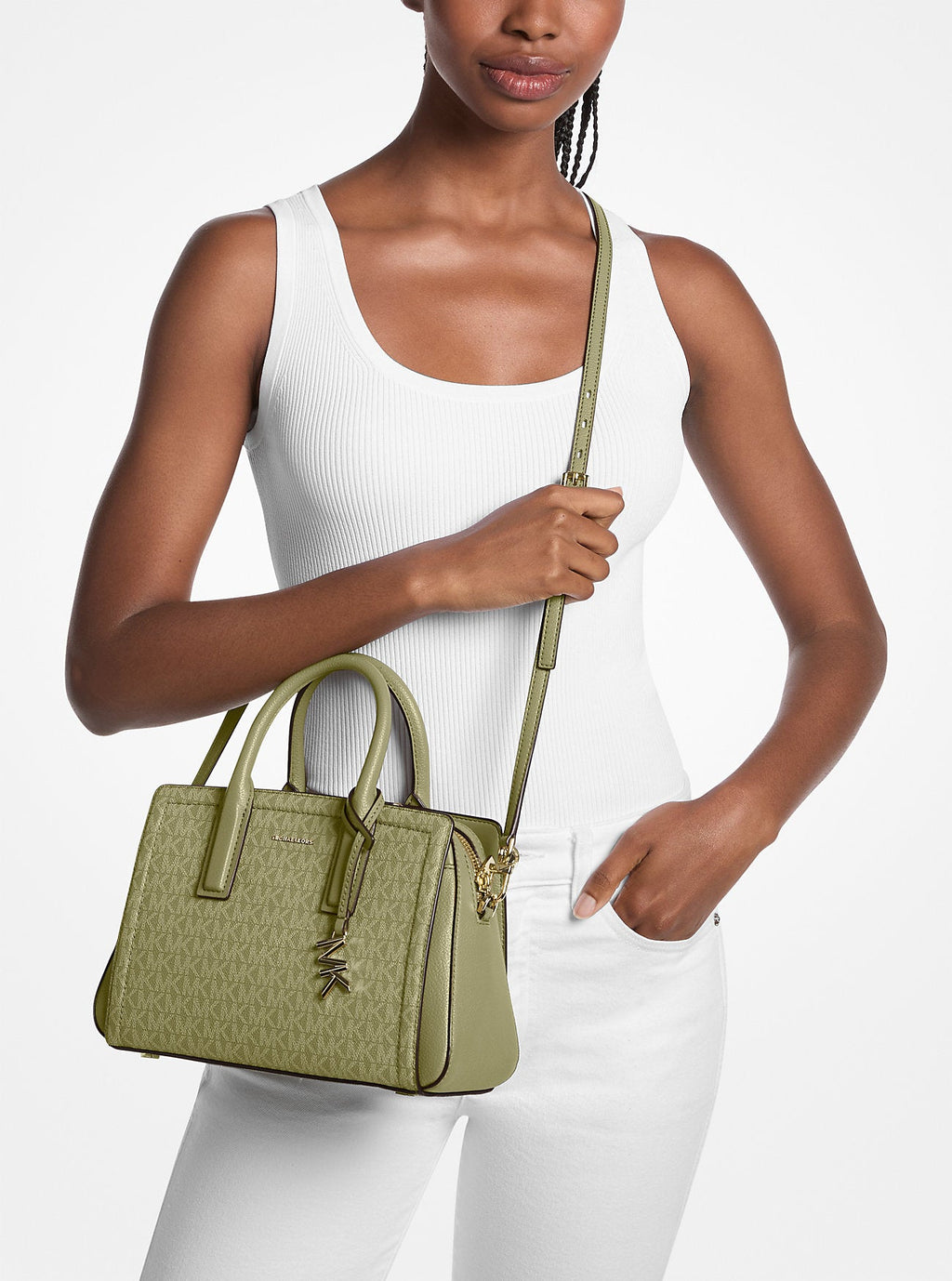 Laila Small Signature Logo Satchel Designer Handbag Fashion Shoulder Bag