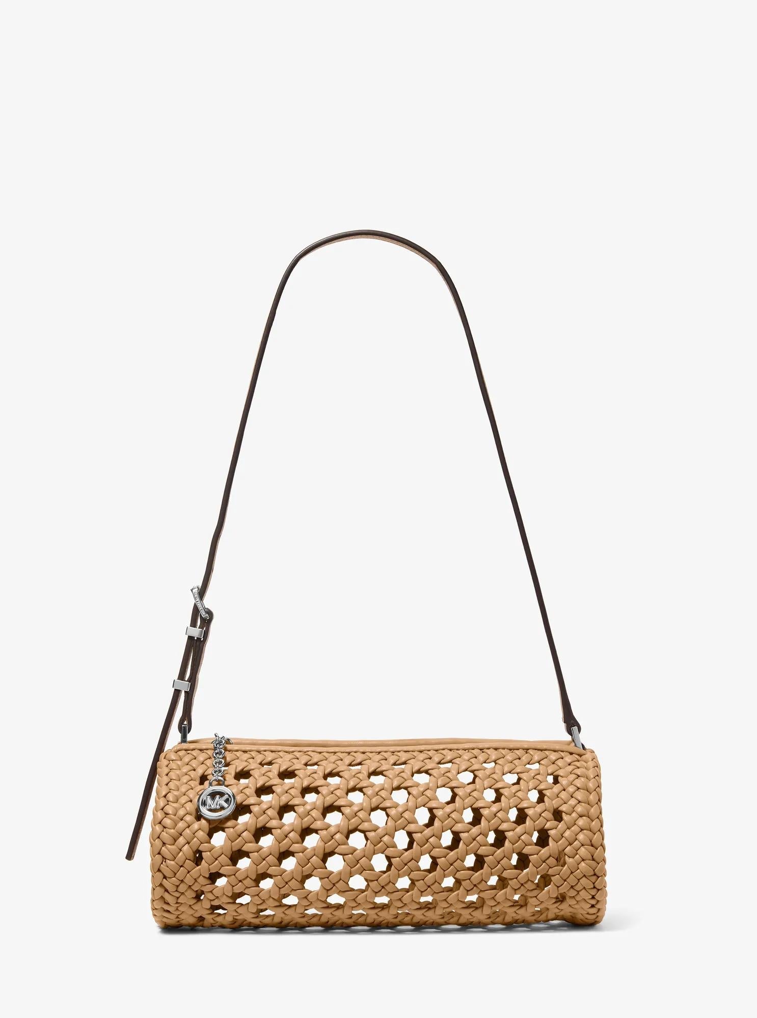 Izzy Small Crocheted Barrel Pochette Designer Handbag Fashion Shoulder Bag