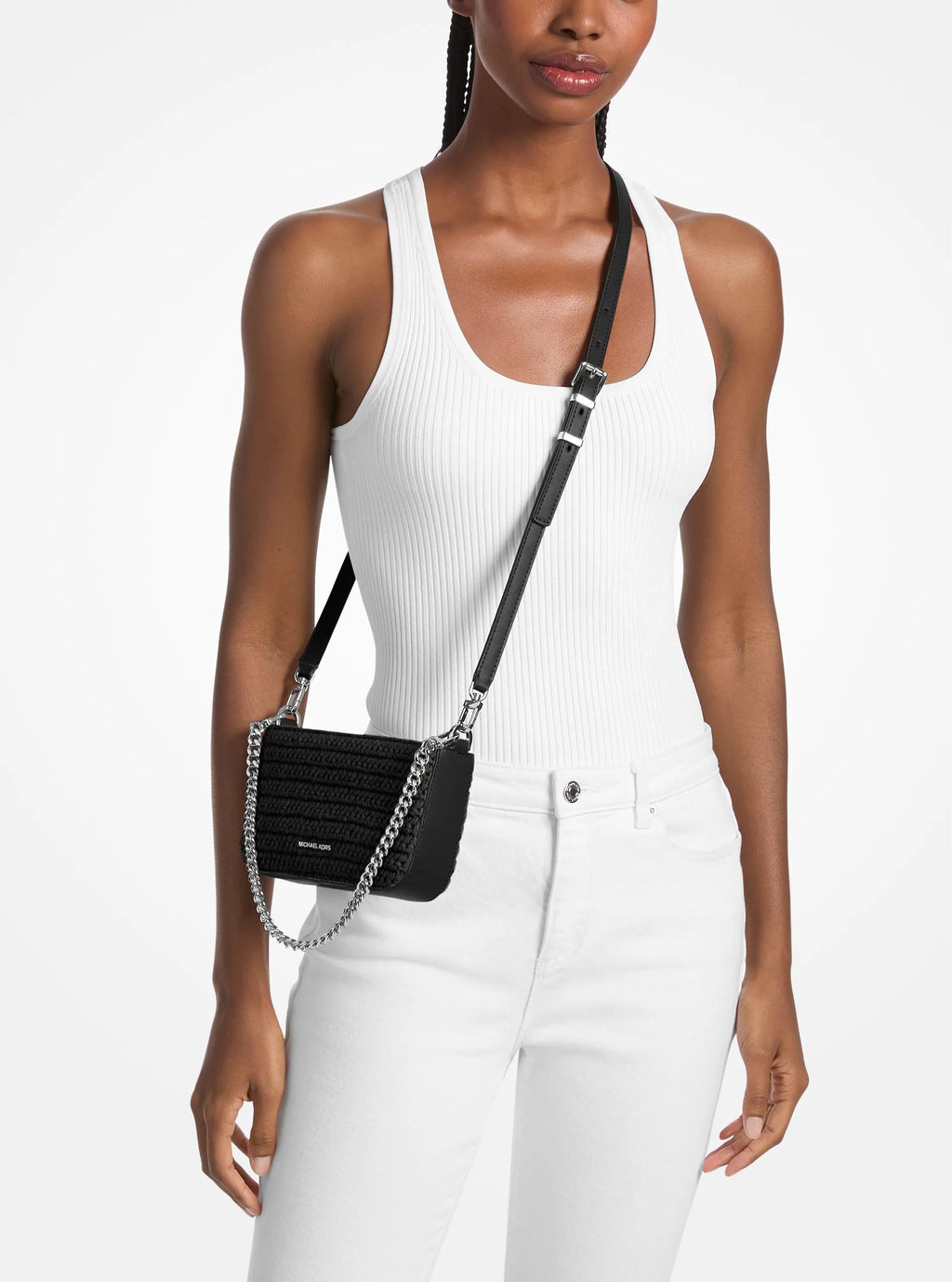 Bryant Small Crocheted Convertible Crossbody Pochette Designer Handbag Fashion Shoulder Bag