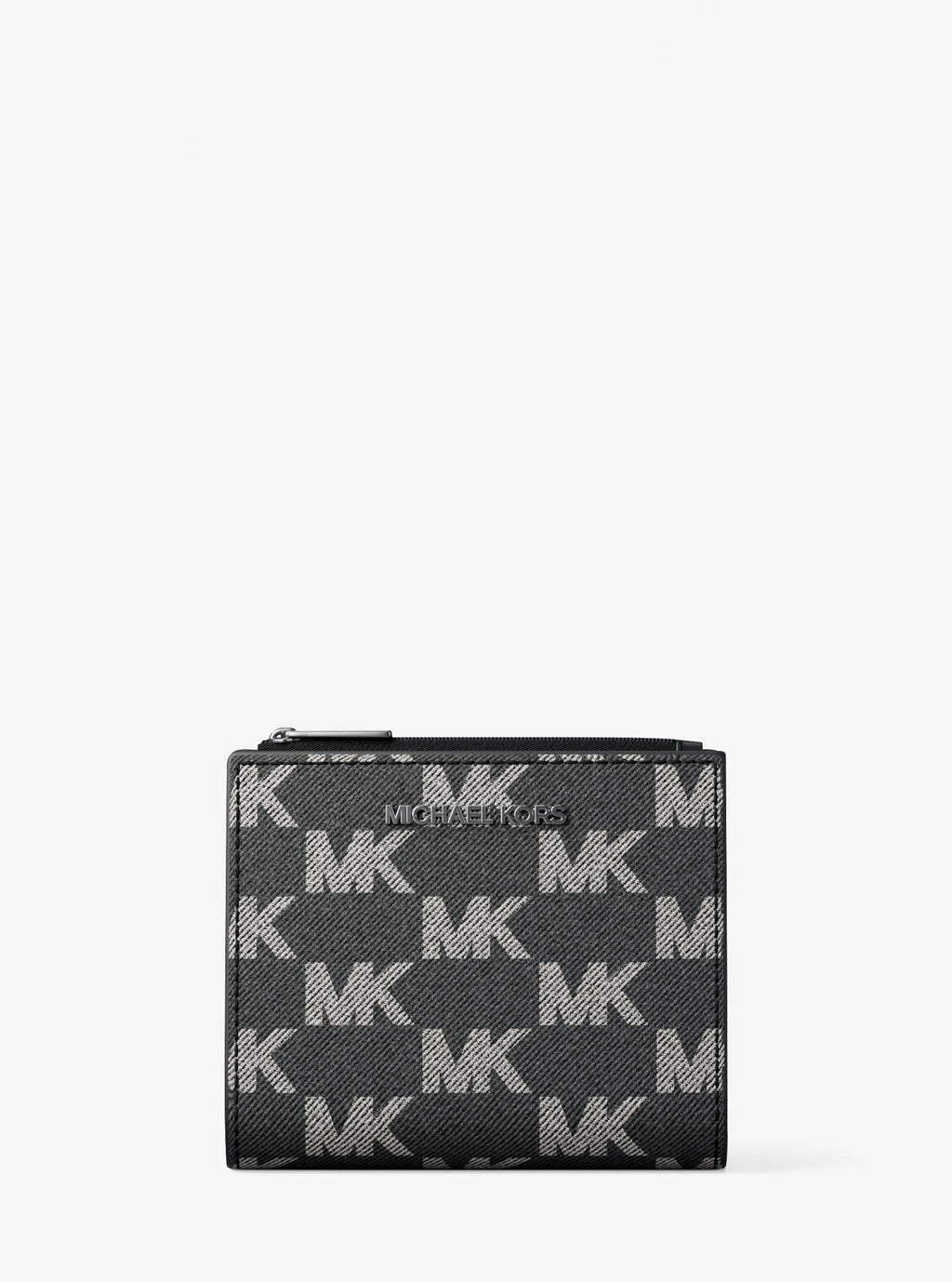 Cooper Medium Logo Jacquard Denim Zip Wallet Designer Wallet Card Holder