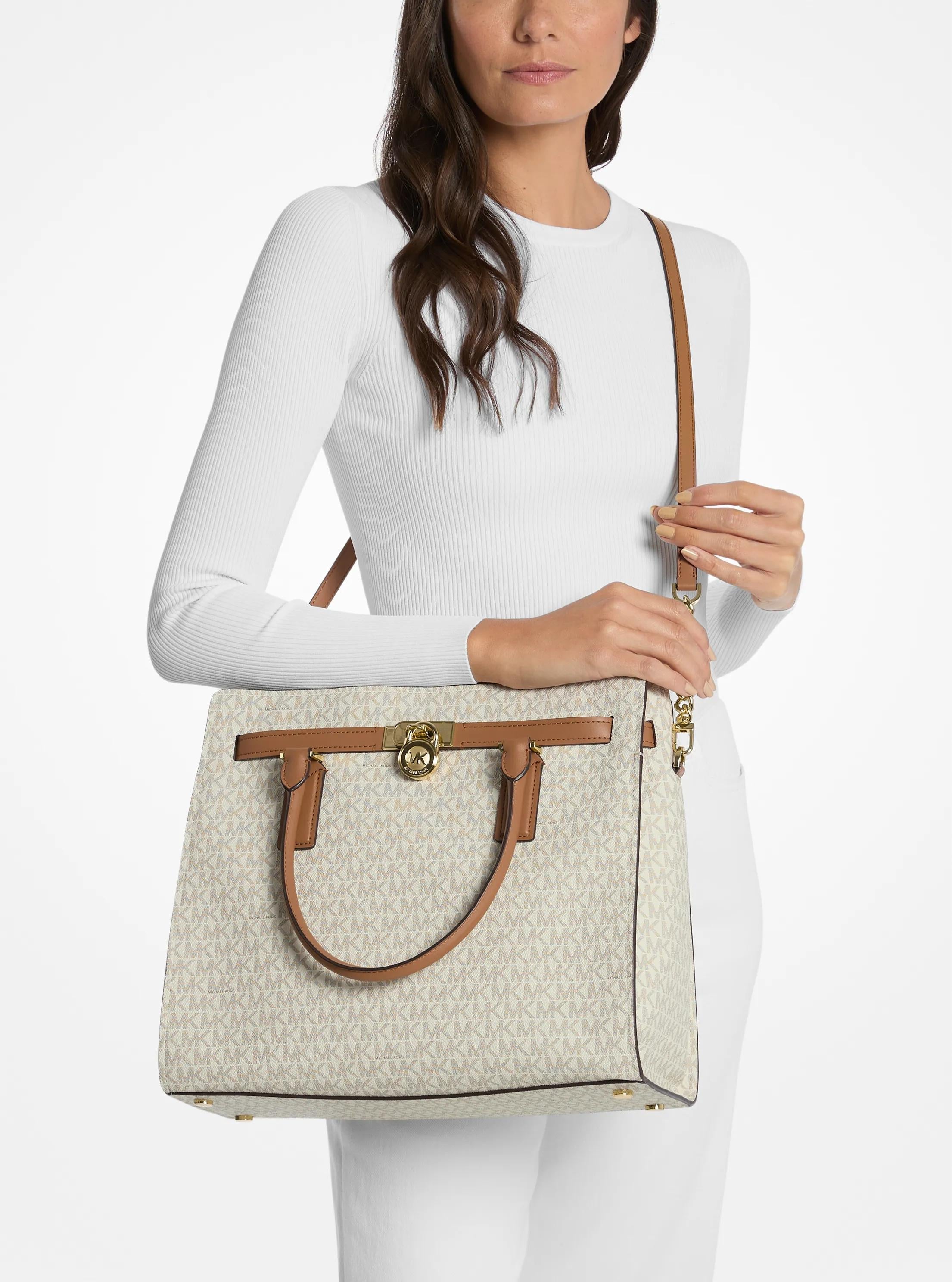 Hamilton Moderne Large Signature Logo Satchel Designer Handbag Fashion Shoulder Bag