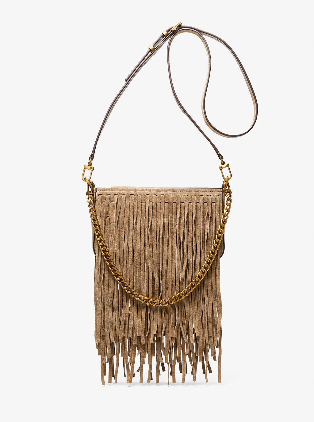Bryant Small Fringed Suede Convertible Pochette Designer Handbag Fashion Shoulder Bag