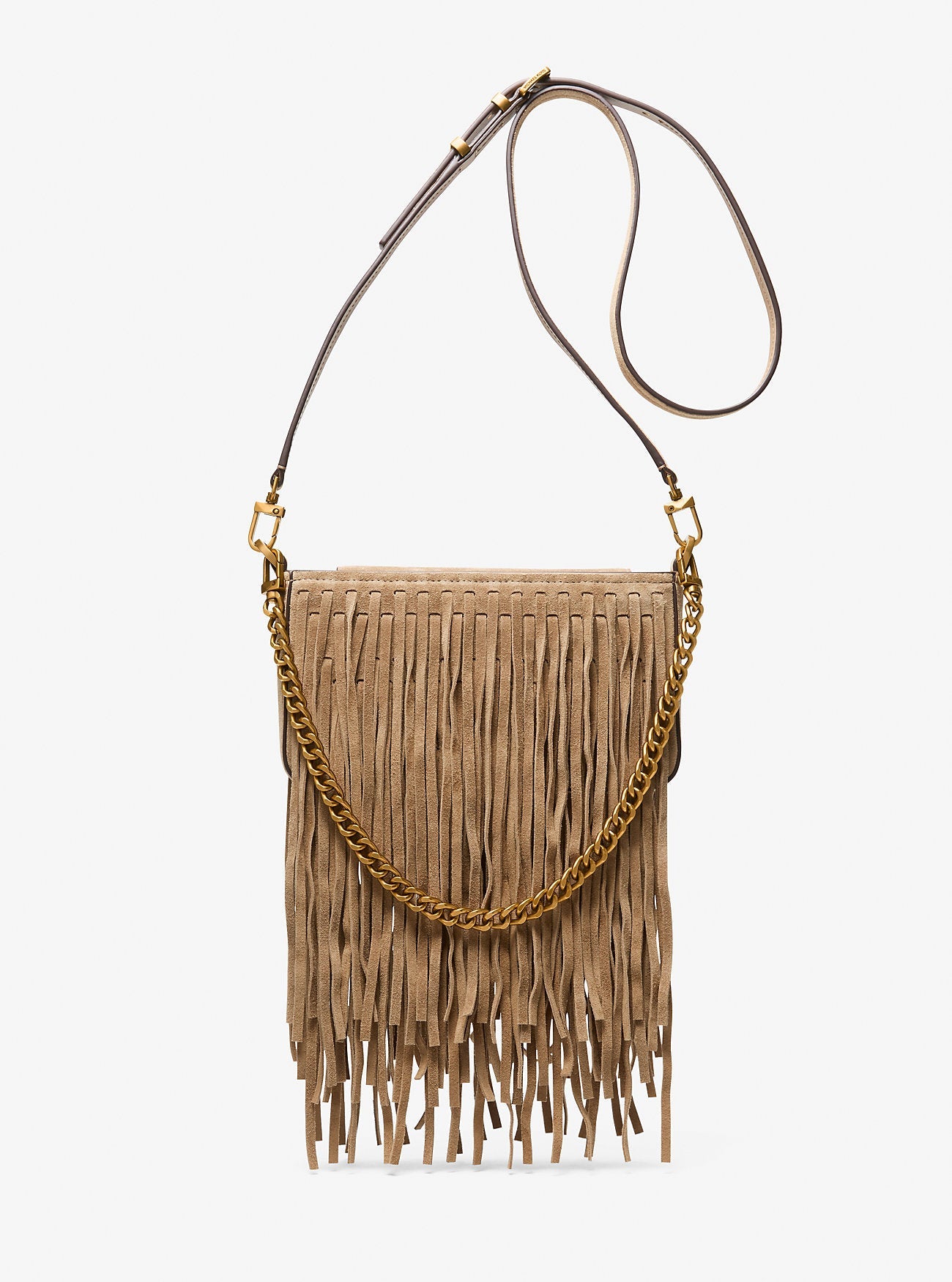 Bryant Small Fringed Suede Convertible Pochette Designer Handbag Fashion Shoulder Bag
