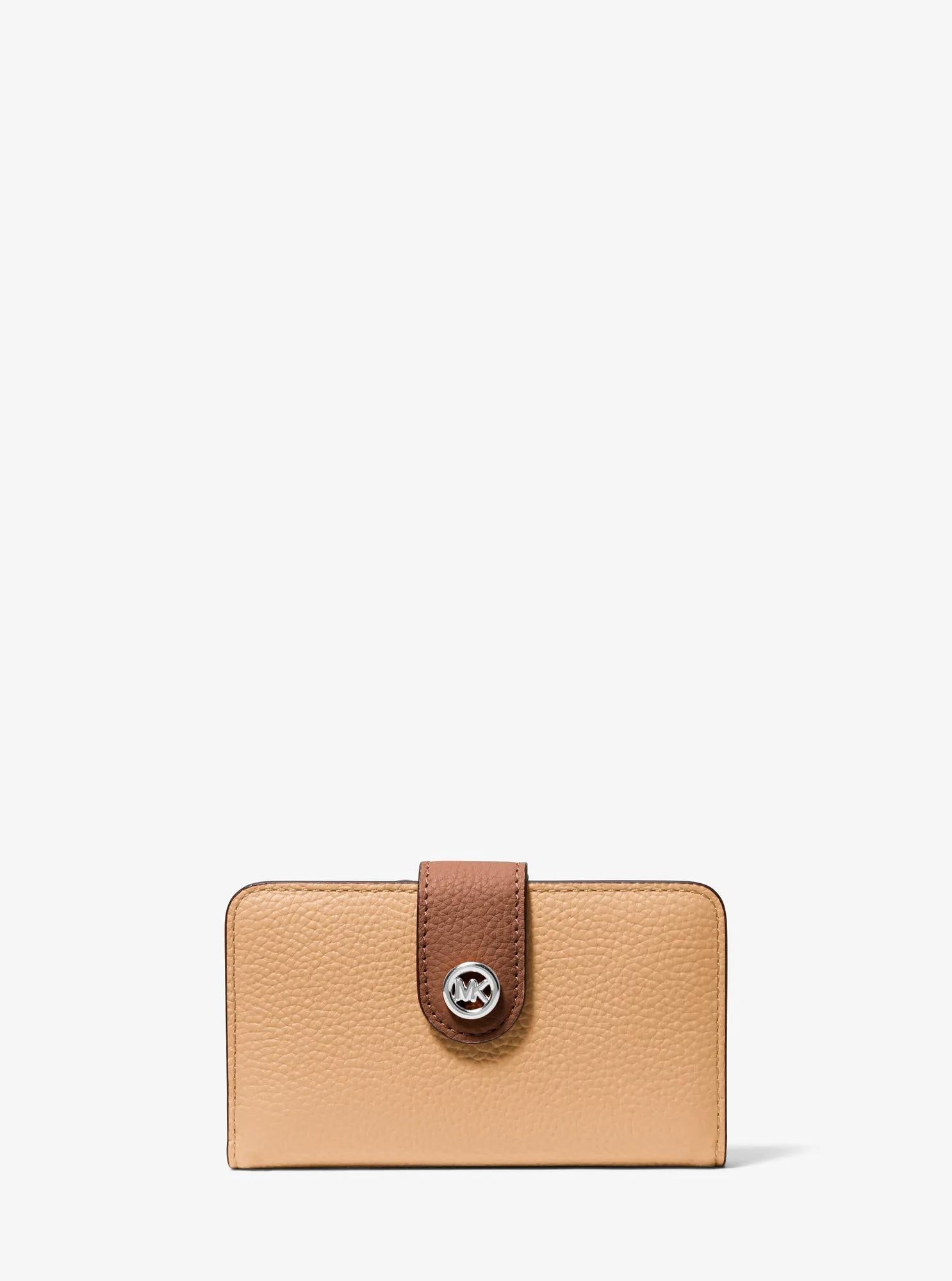 MK Pop Charm Medium Pebbled Leather Wallet Designer Wallet Card Holder