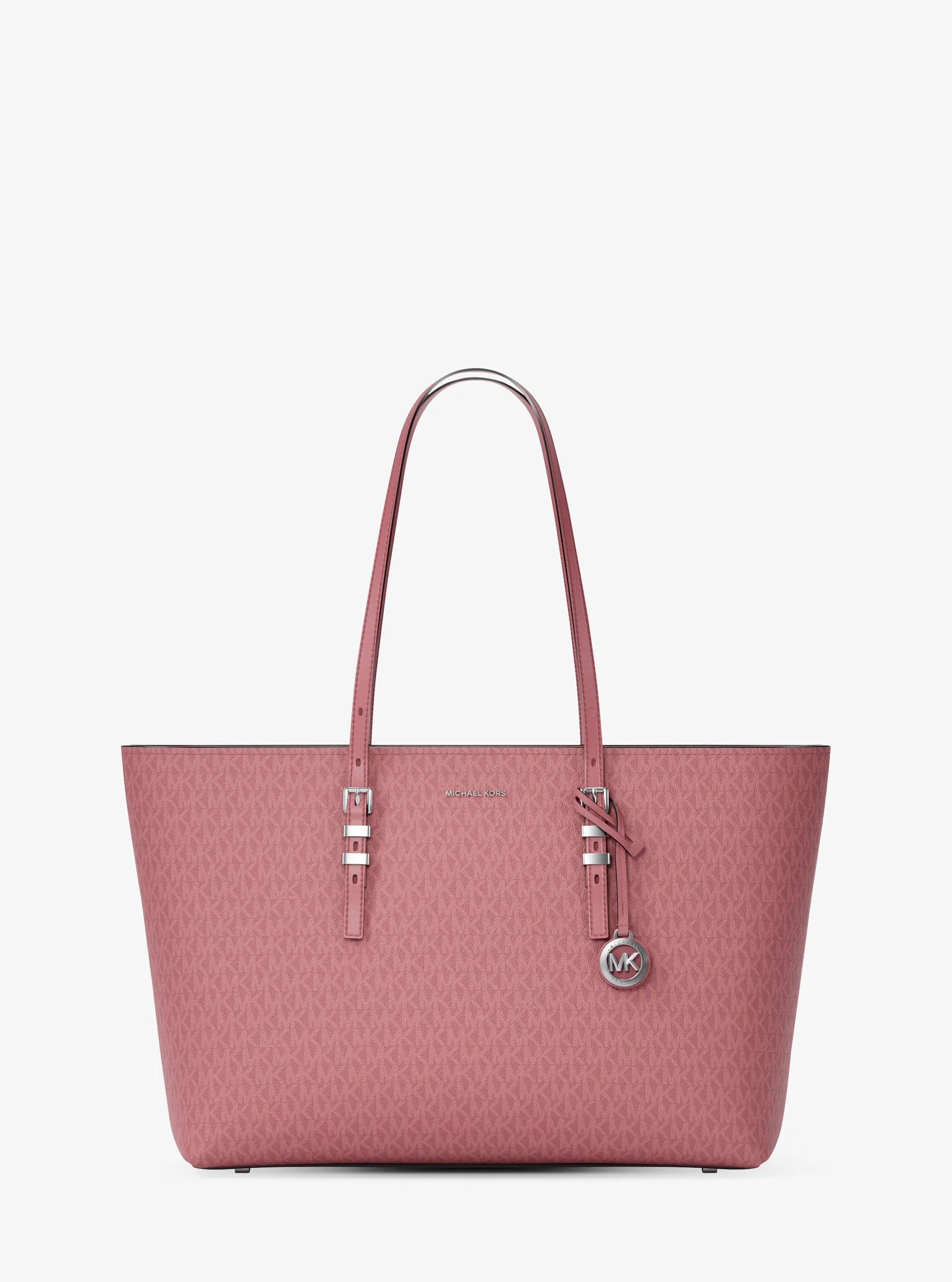 Quinn Large Signature Logo and Leather Tote Bag Designer Handbag Fashion Shoulder Bag