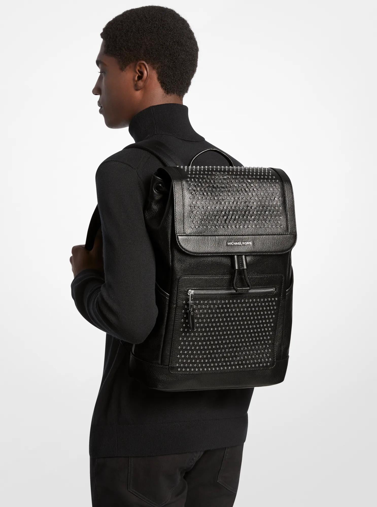 Hudson Medium Grommeted Leather Backpack Popular Style Fashion Accessory