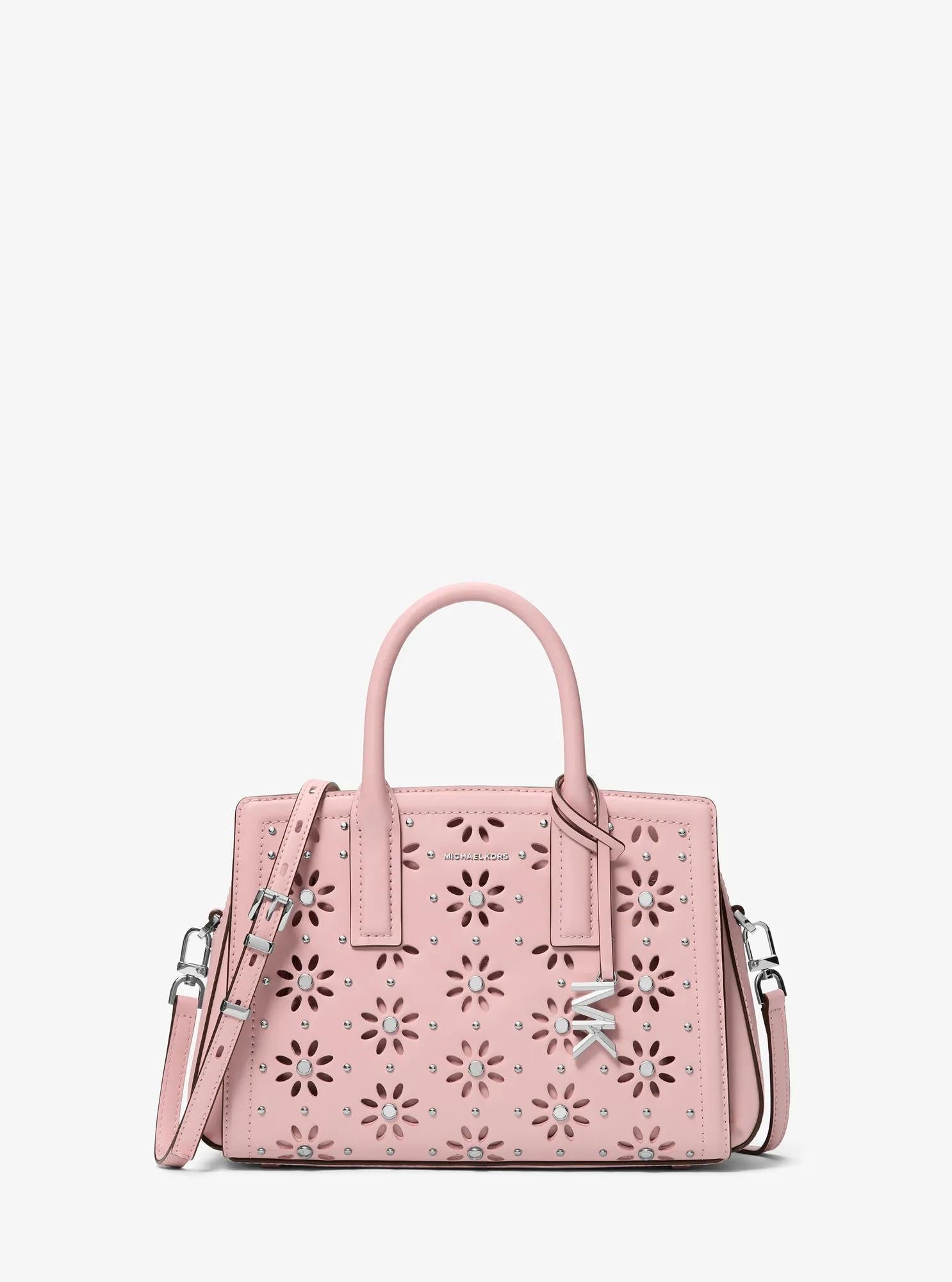 Laila Small Embellished Laser Cut Leather Satchel Designer Handbag Fashion Shoulder Bag
