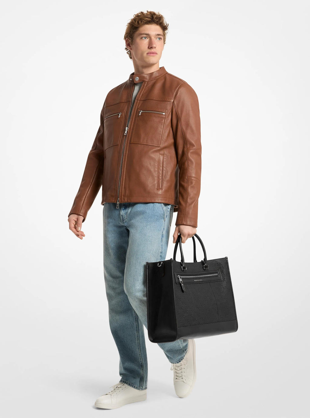 Jet Set Logo Embossed Leather Tote Bag Designer Handbag Fashion Shoulder Bag