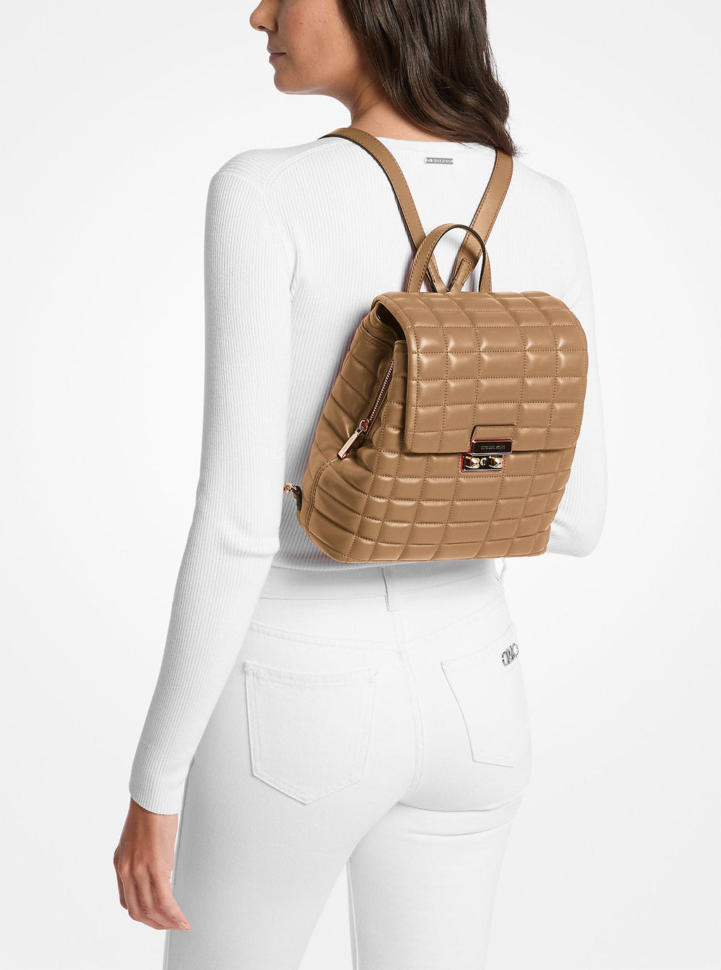 Tribeca Small Quilted Leather Backpack Designer Handbag Fashion Shoulder Bag
