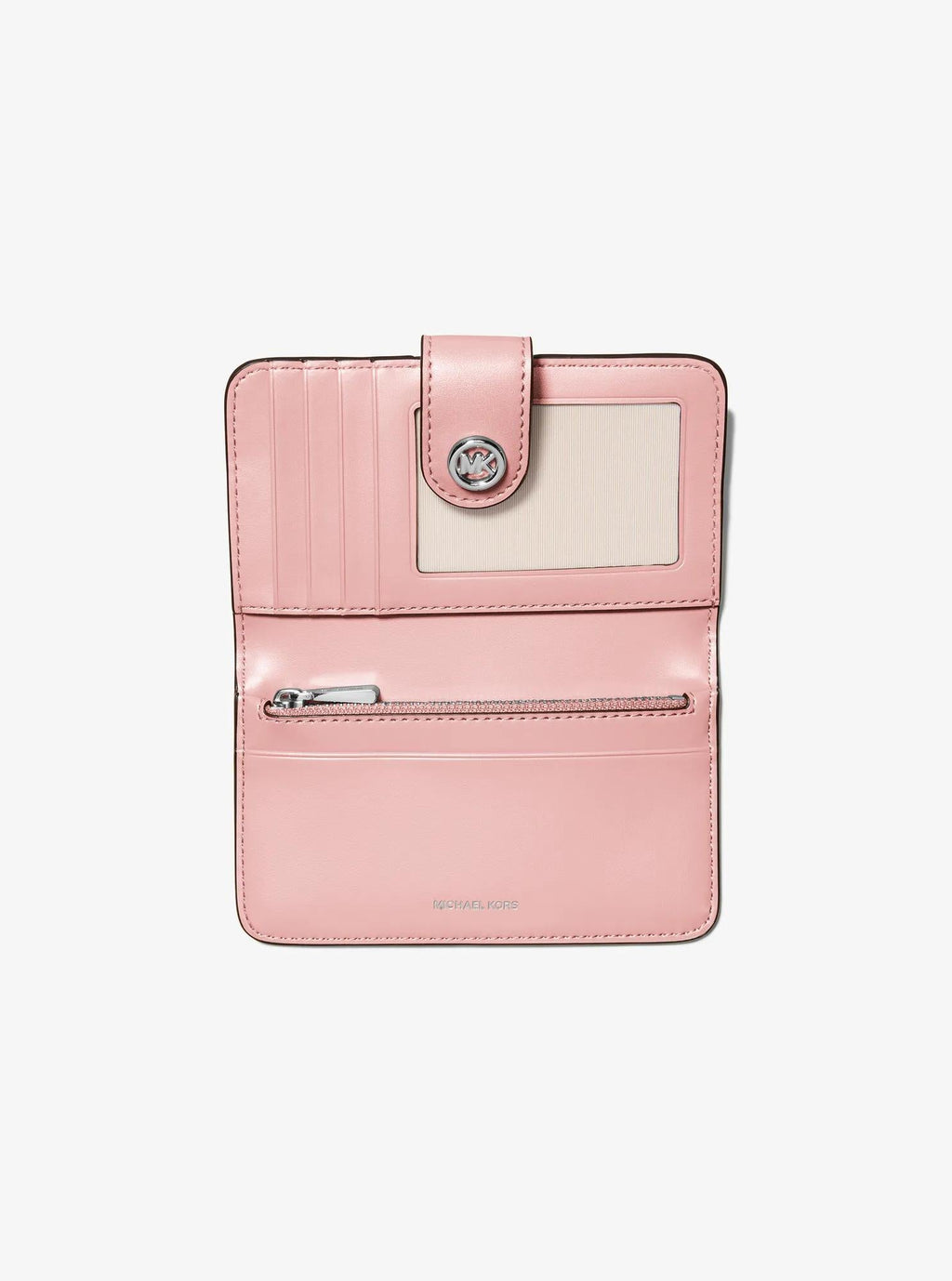 MK Pop Charm Medium Pebbled Leather Wallet Designer Wallet Card Holder