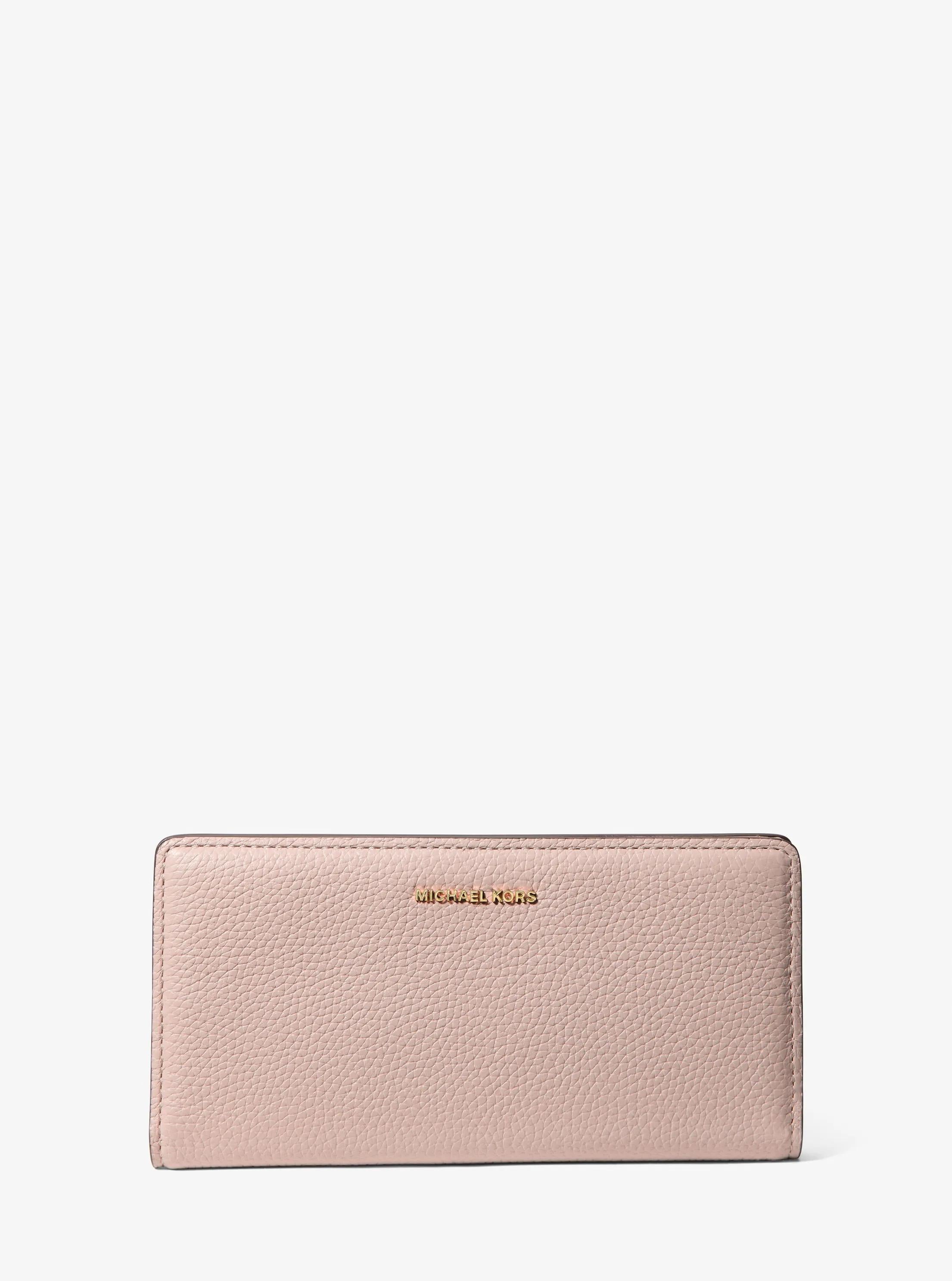 Bryant Large Pebbled Leather Snap-Front Wallet Designer Wallet Card Holder