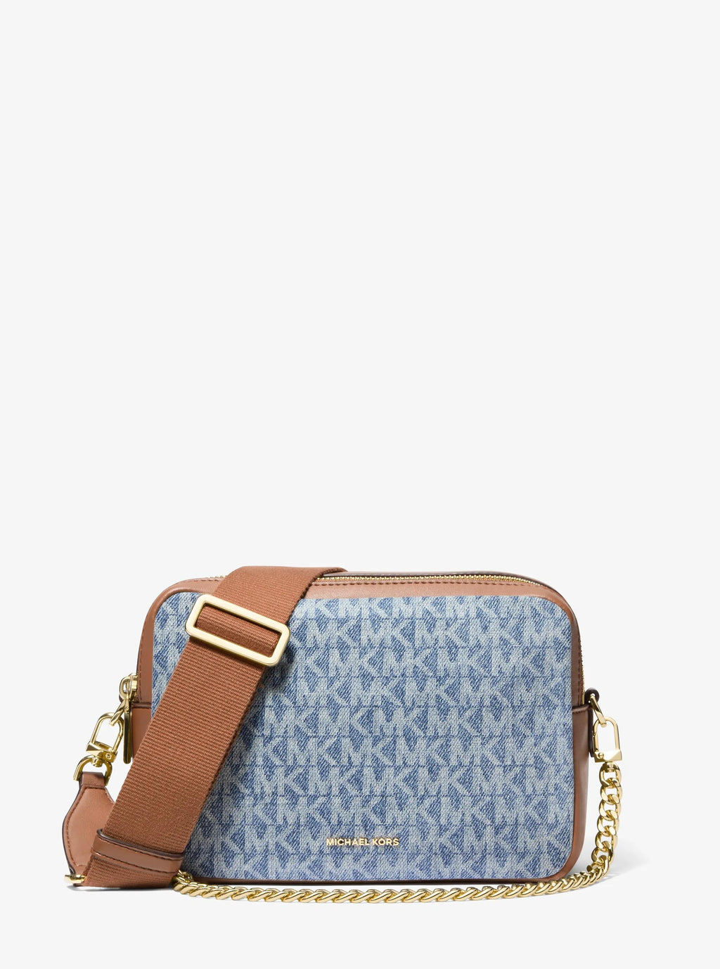 Bryant Medium Logo Jacquard Denim Camera Crossbody Bag Designer Handbag Fashion Shoulder Bag