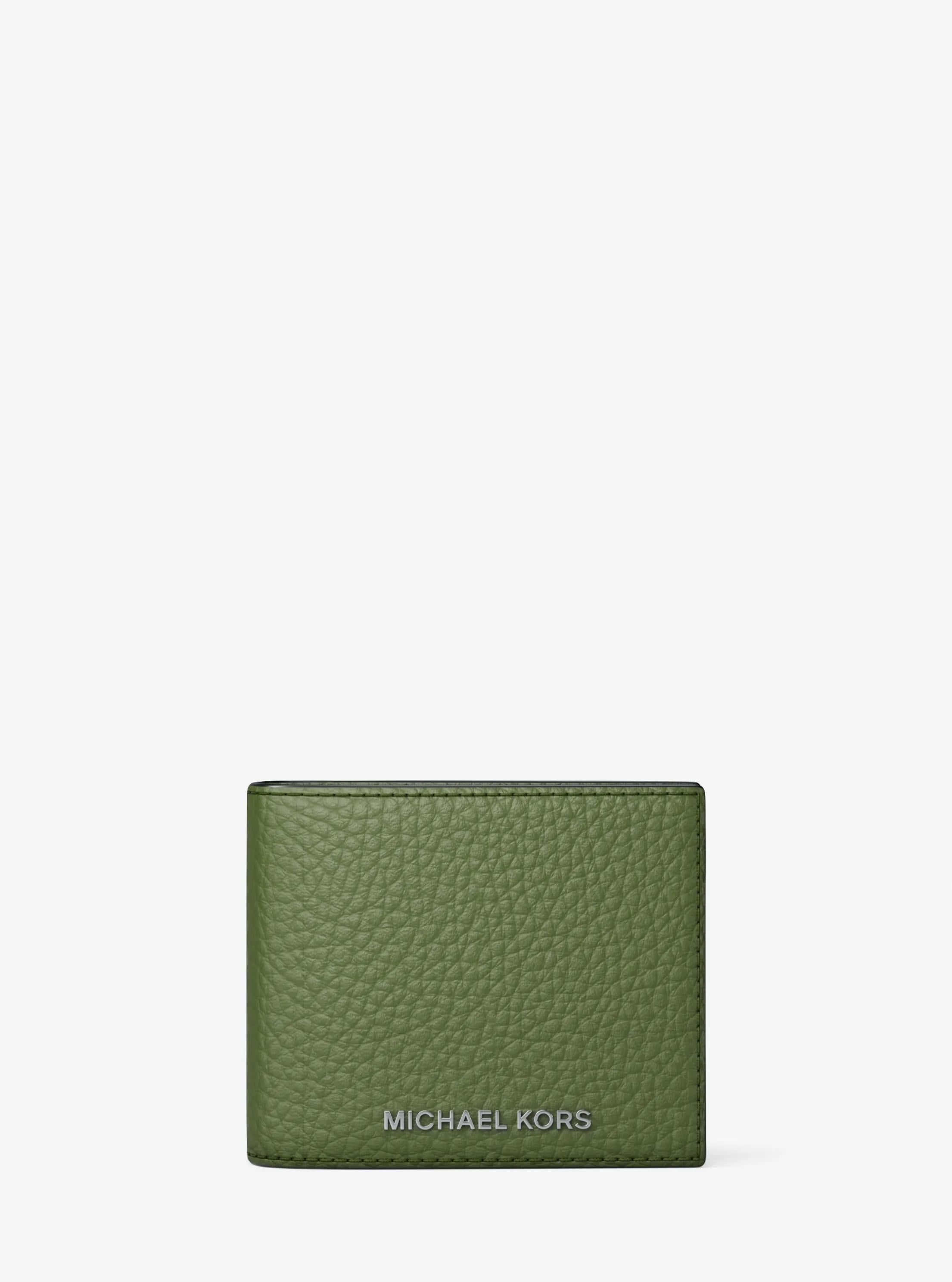 Hudson Pebbled Leather Billfold Wallet Designer Wallet Card Holder