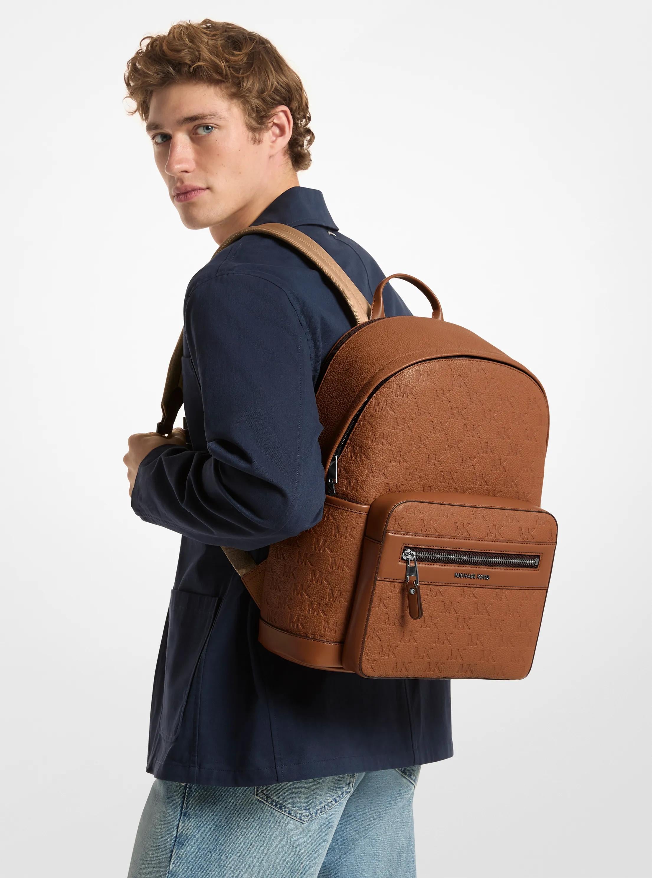 Jet Set Medium Logo Debossed Pebbled Leather Backpack Popular Style Fashion Accessory