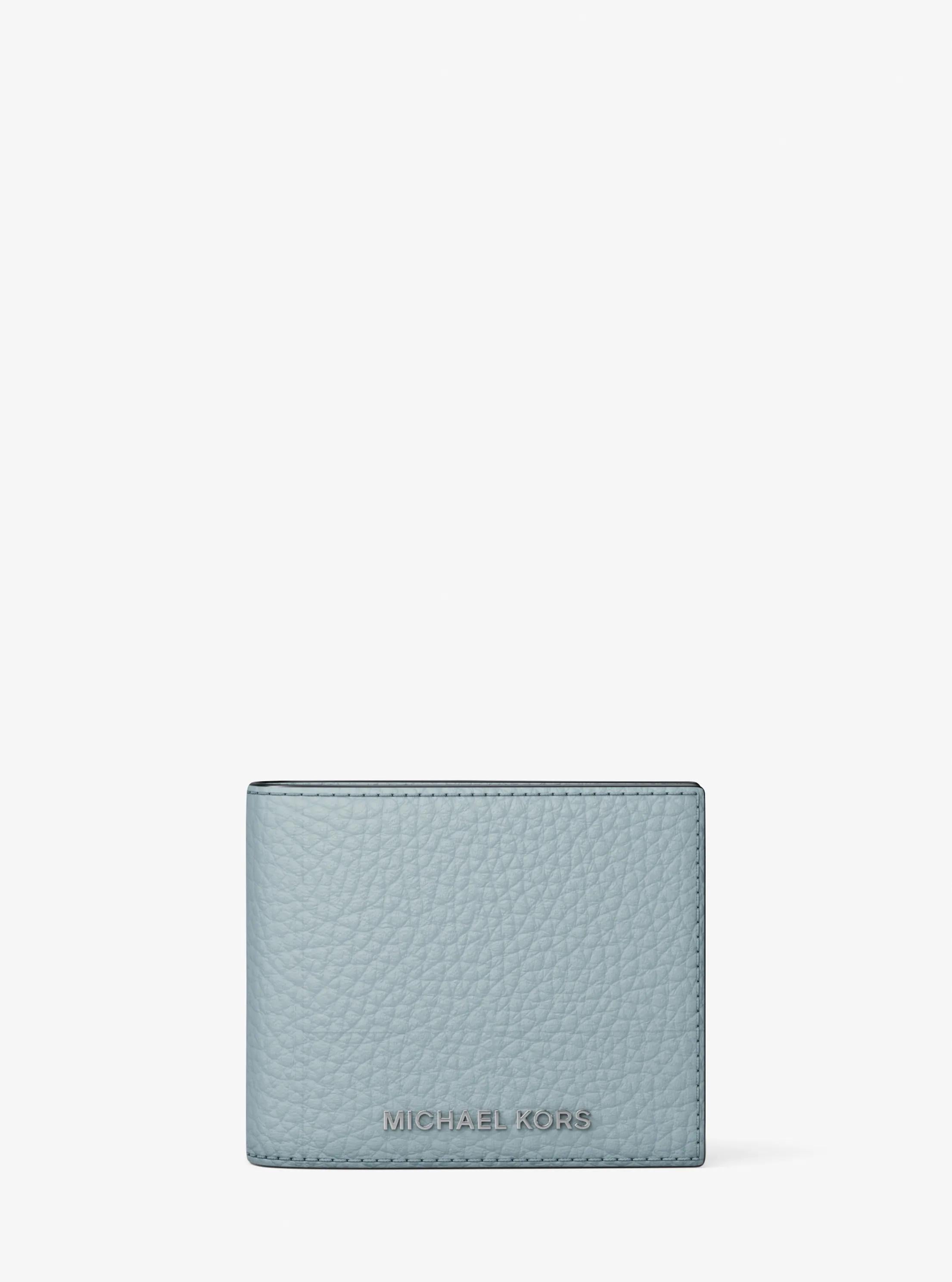 Hudson Pebbled Leather Billfold Wallet Designer Wallet Card Holder