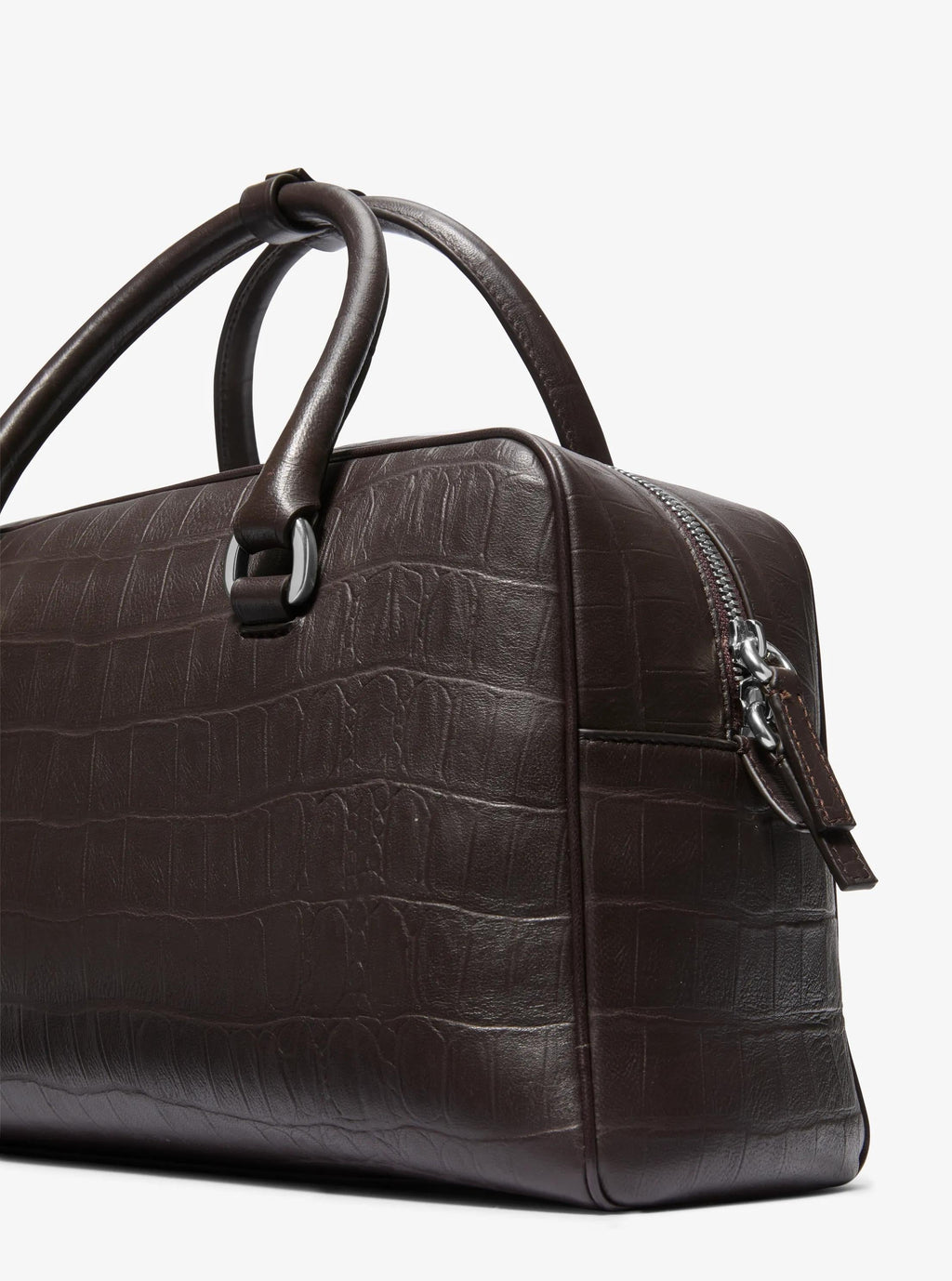 Kasia Medium Crocodile Embossed Leather Satchel Designer Handbag Fashion Shoulder Bag