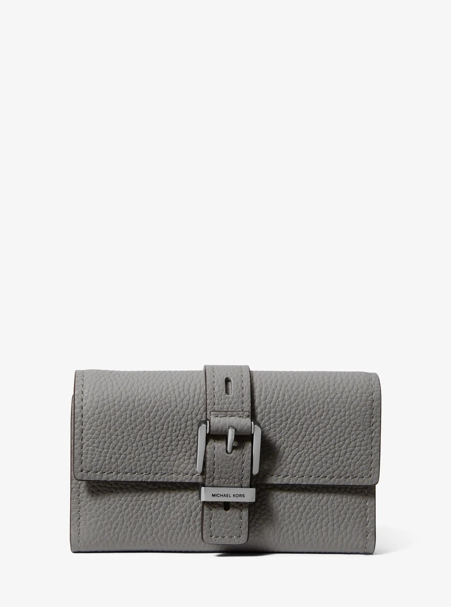 Nolita Medium Pebbled Leather Tri-Fold Wallet Designer Wallet Card Holder