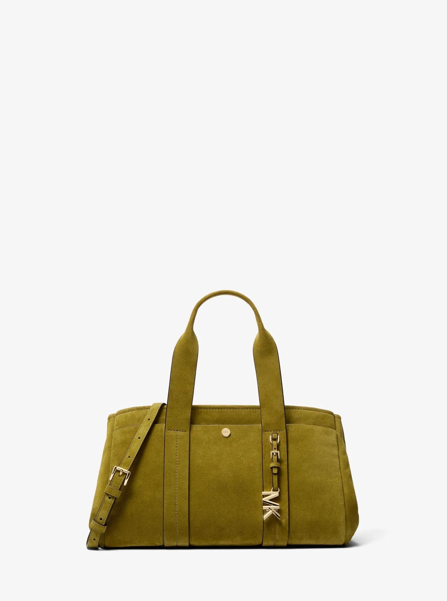 Romee Small Suede Satchel Designer Handbag Fashion Shoulder Bag