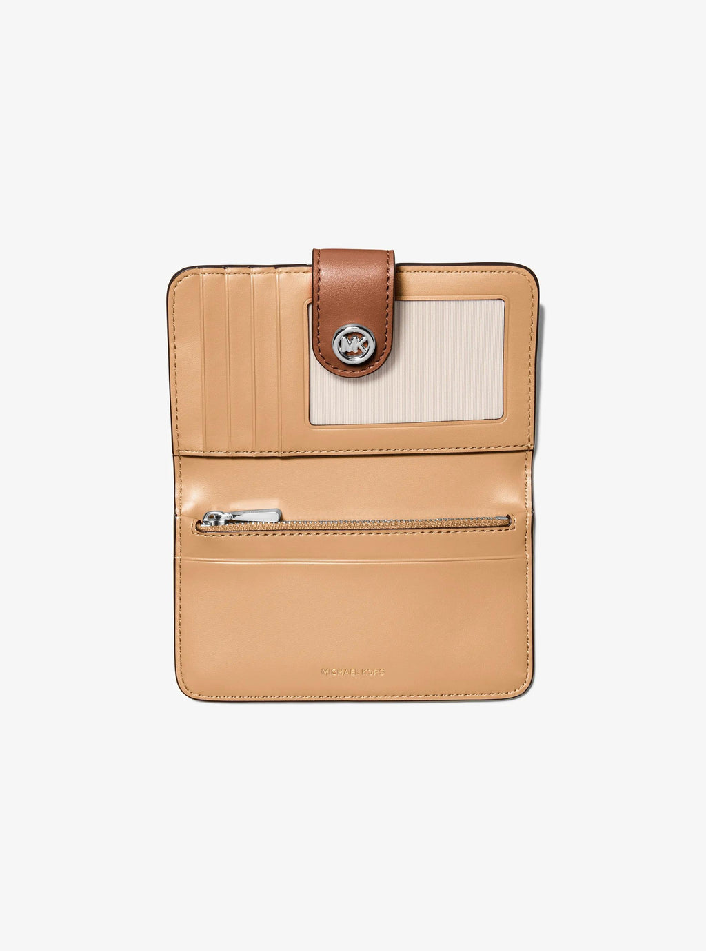 MK Pop Charm Medium Pebbled Leather Wallet Designer Wallet Card Holder