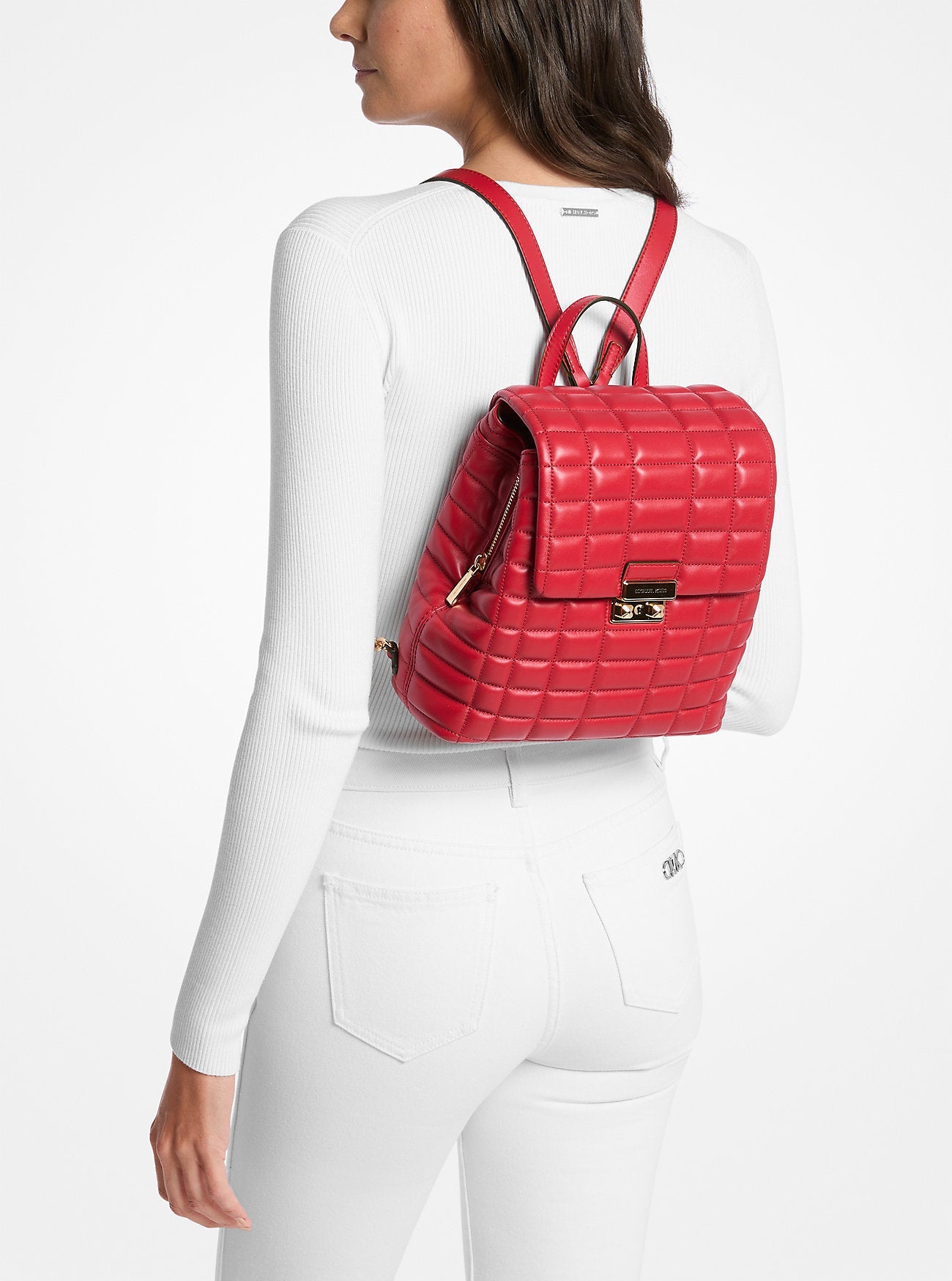 Tribeca Small Quilted Leather Backpack Designer Handbag Fashion Shoulder Bag