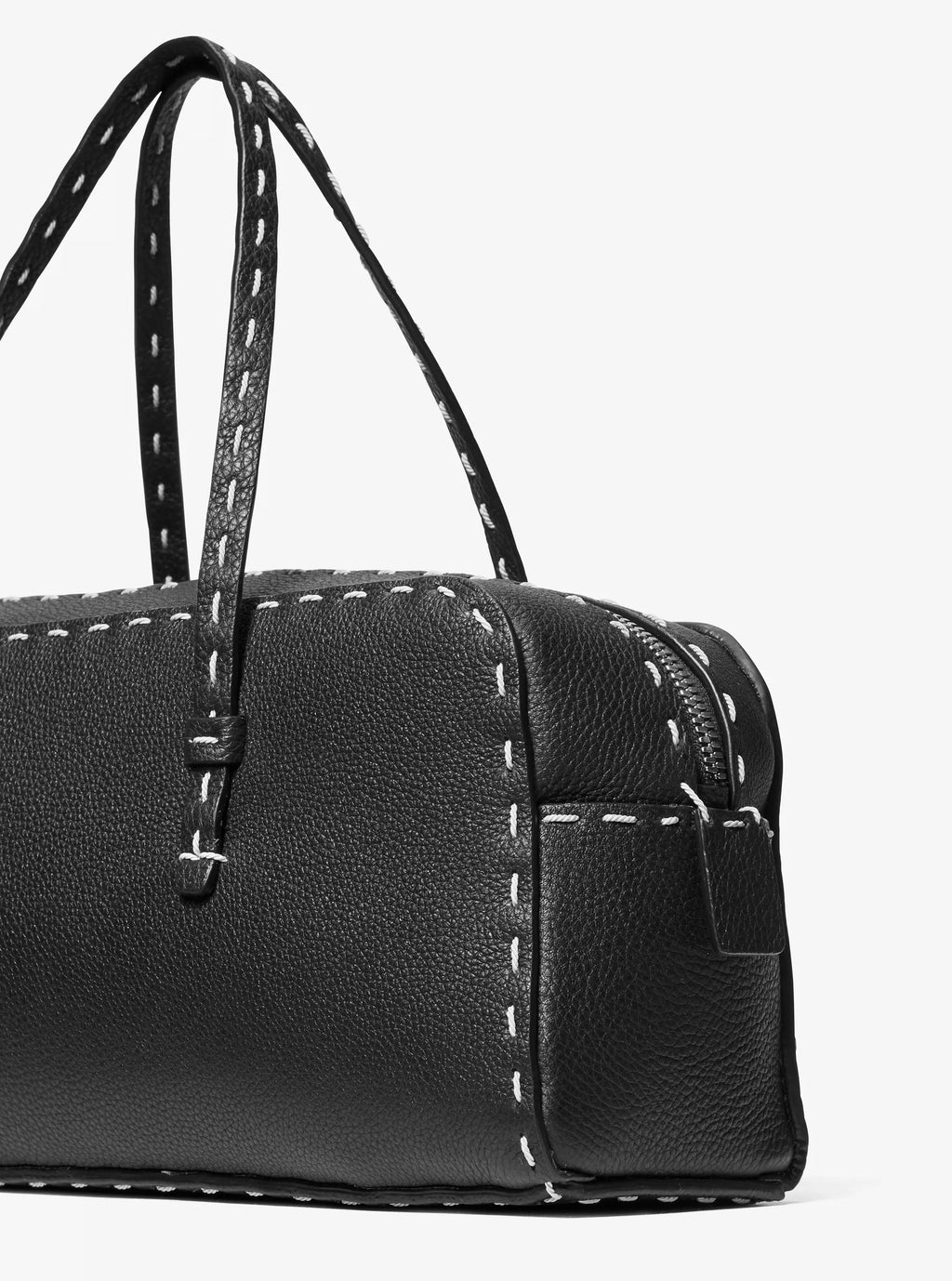 Roberta Hand-Stitched Pebbled Leather Satchel Designer Handbag Fashion Shoulder Bag