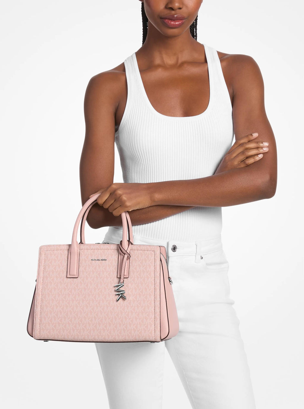 Laila Medium Signature Logo Satchel Designer Handbag Fashion Shoulder Bag