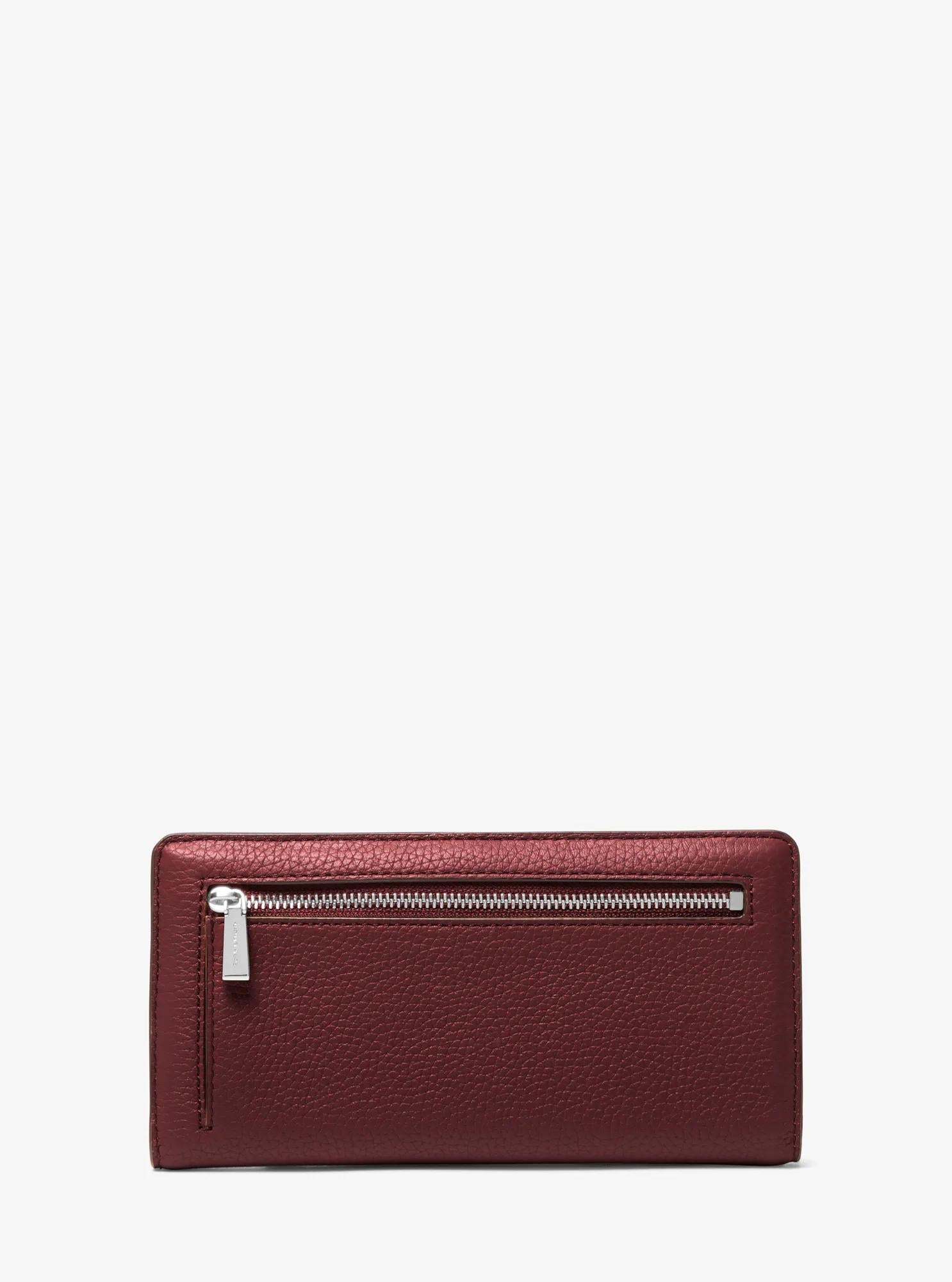 Bryant Large Pebbled Leather Snap-Front Wallet Designer Wallet Card Holder