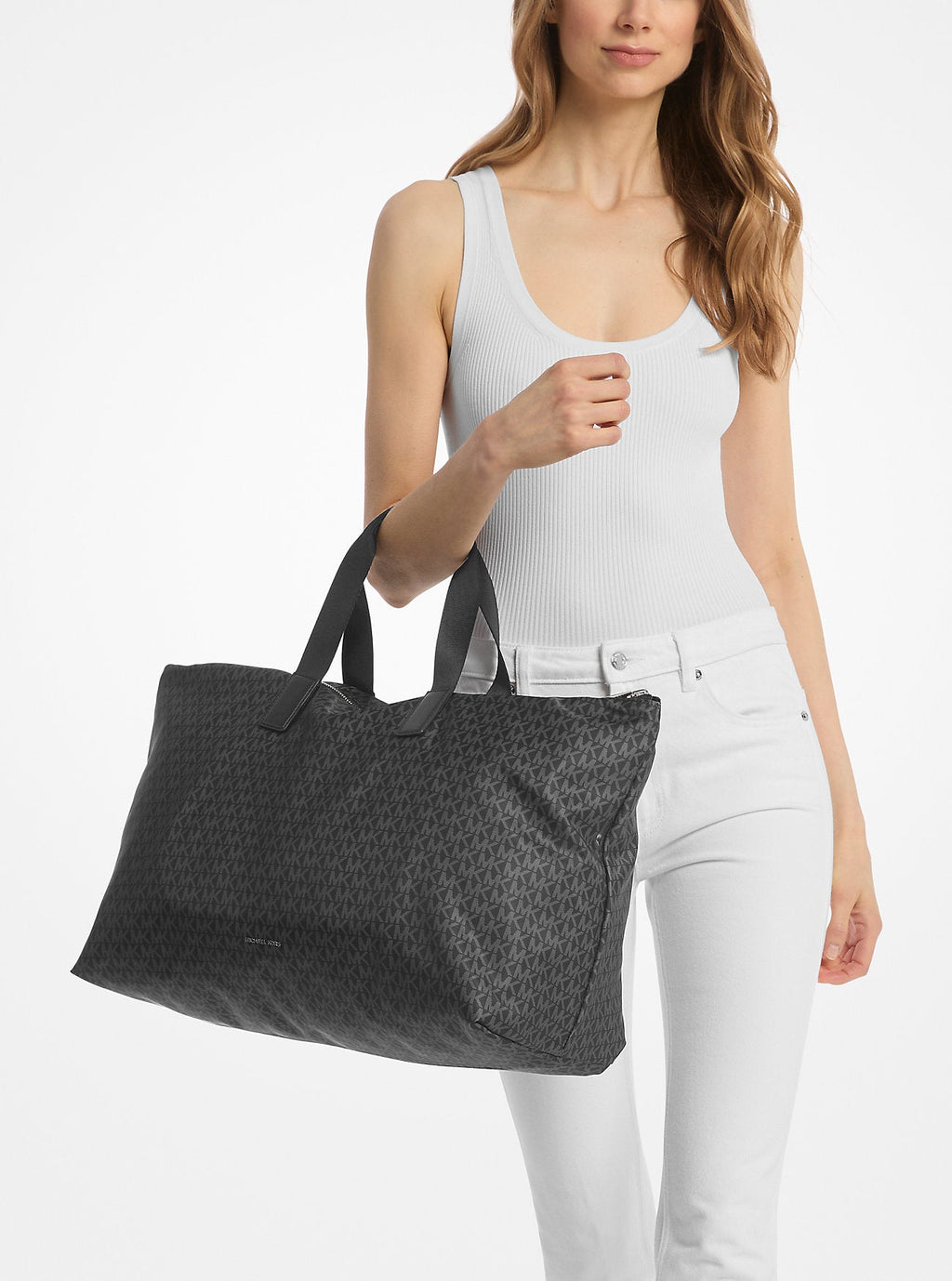 Tanner Large Printed Signature Logo Reversible Packable Tote Bag Designer Handbag Fashion Shoulder Bag