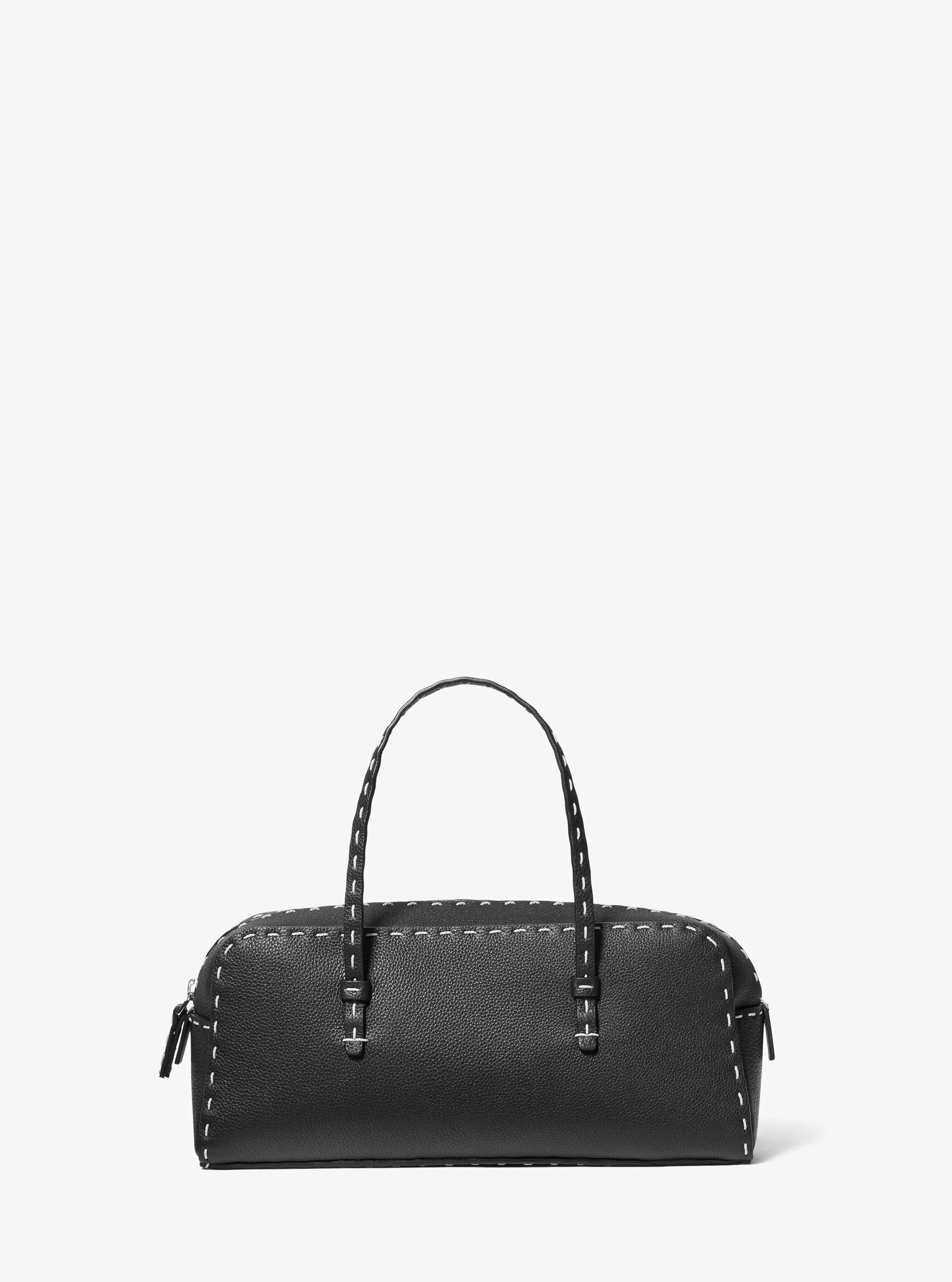 Roberta Hand-Stitched Pebbled Leather Satchel Designer Handbag Fashion Shoulder Bag