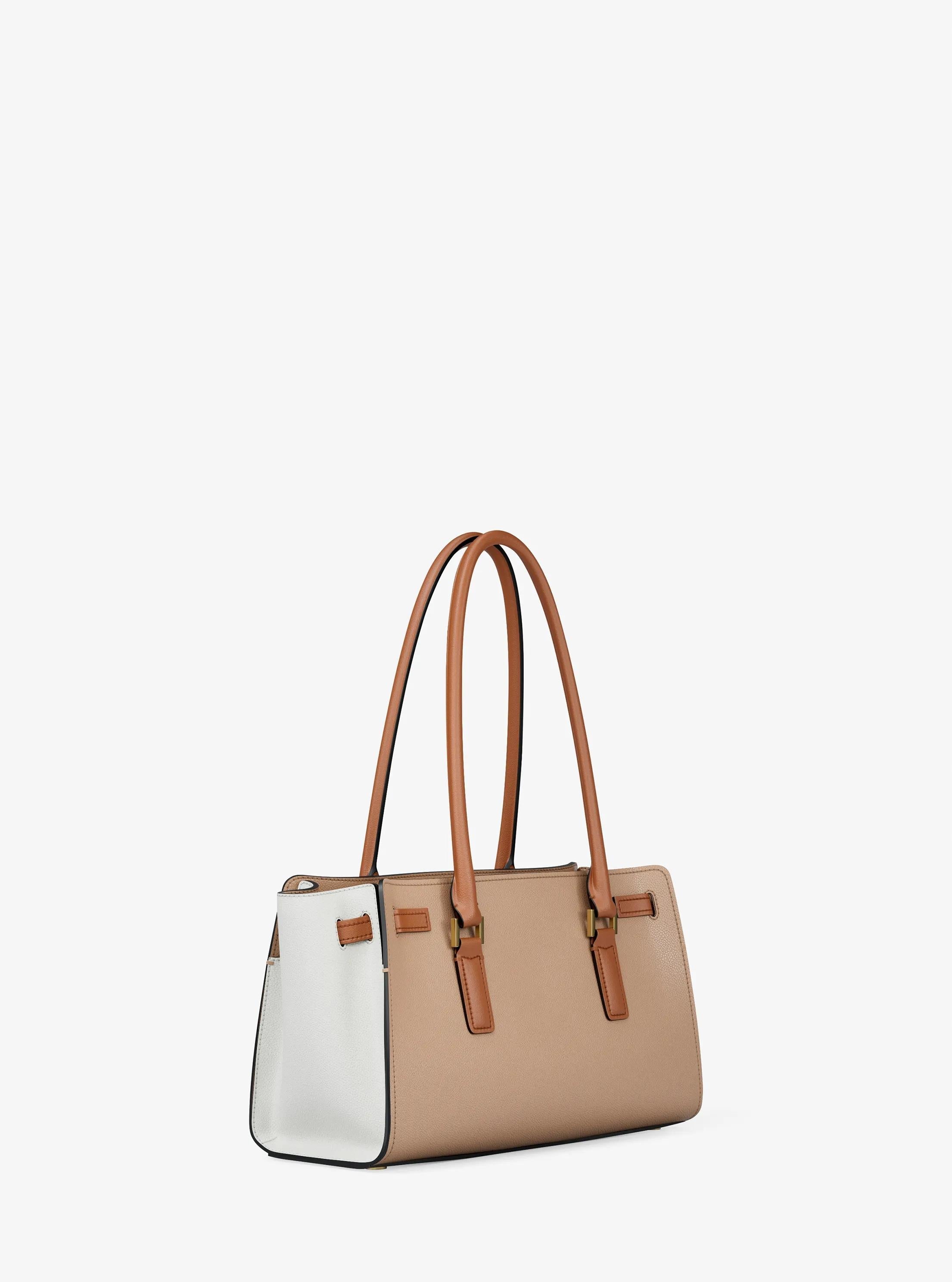 Hamilton Moderne Small Color-Blocked Leather Satchel Designer Handbag Fashion Shoulder Bag