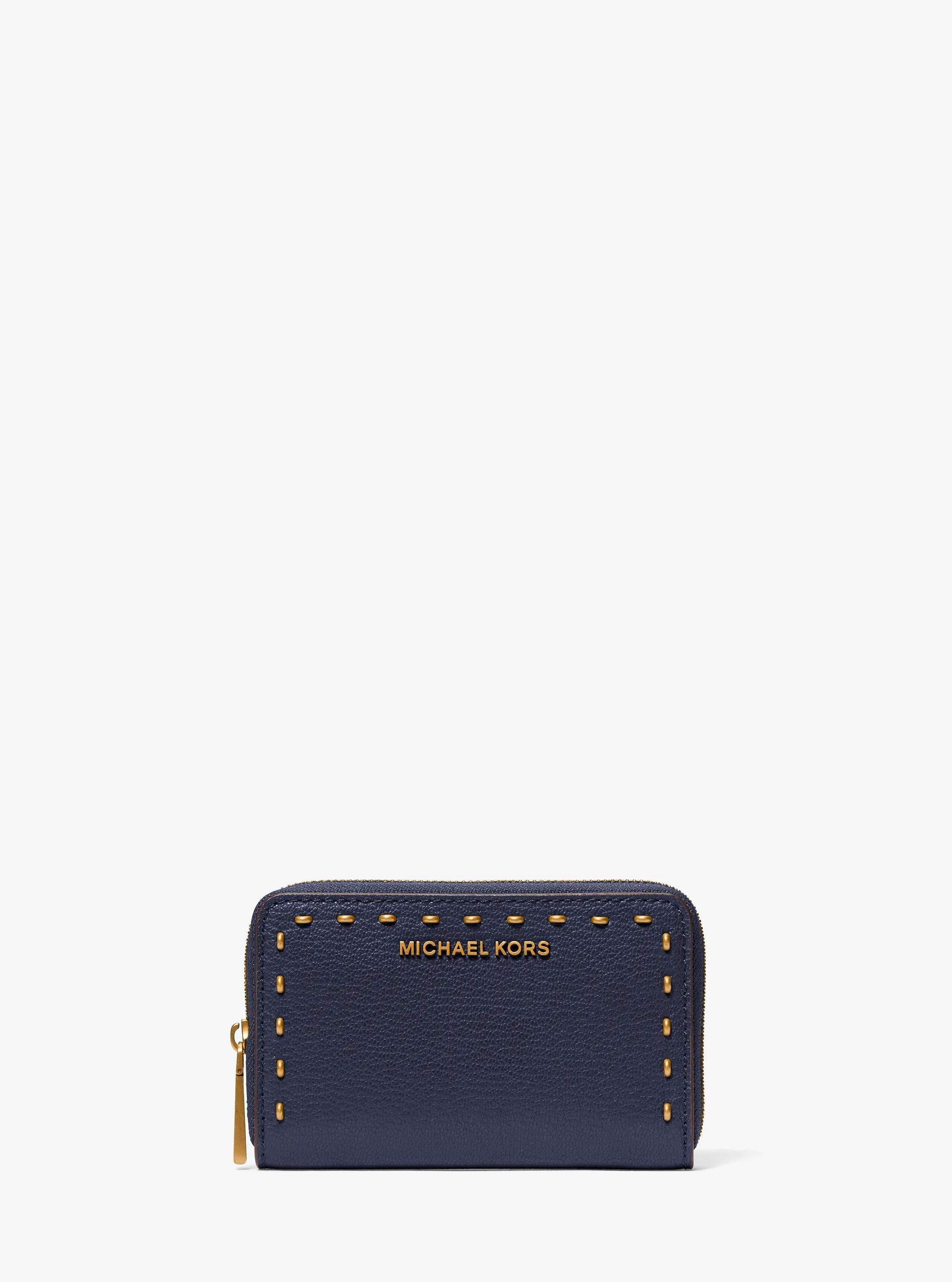 Small Studded Leather Wallet Designer Wallet Card Holder