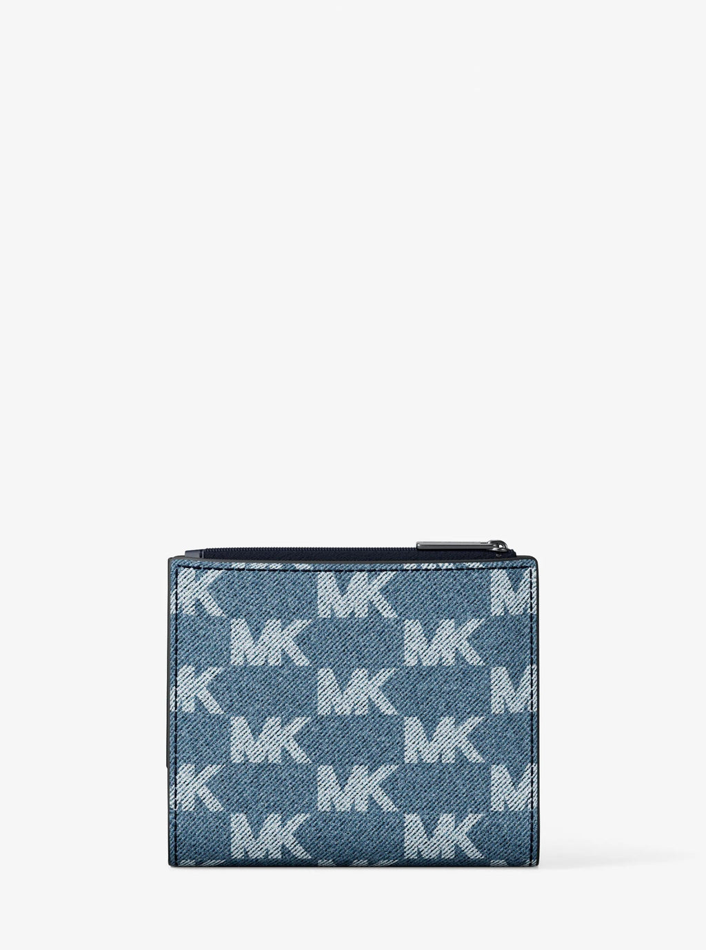 Cooper Medium Logo Jacquard Denim Zip Wallet Designer Wallet Card Holder