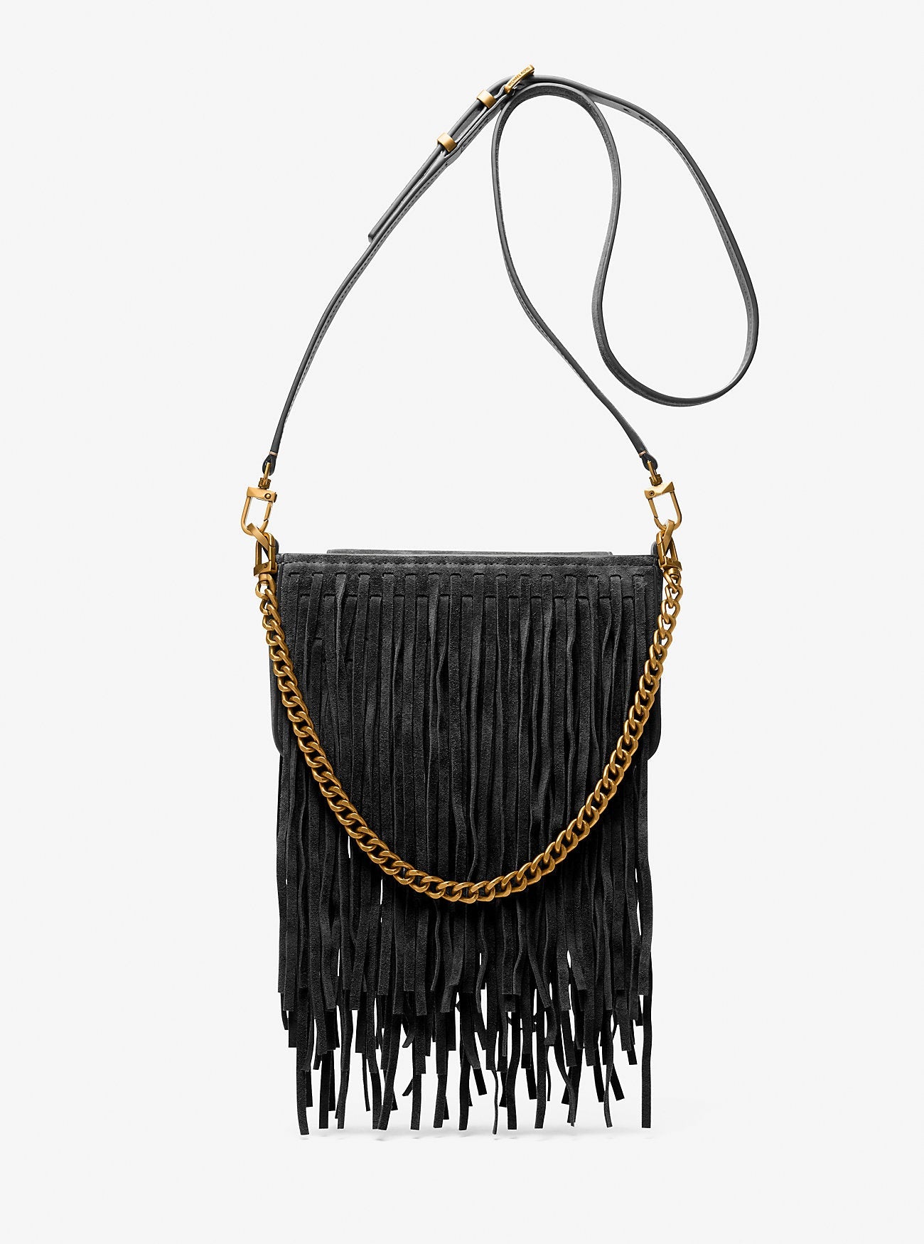 Bryant Small Fringed Suede Convertible Pochette Designer Handbag Fashion Shoulder Bag