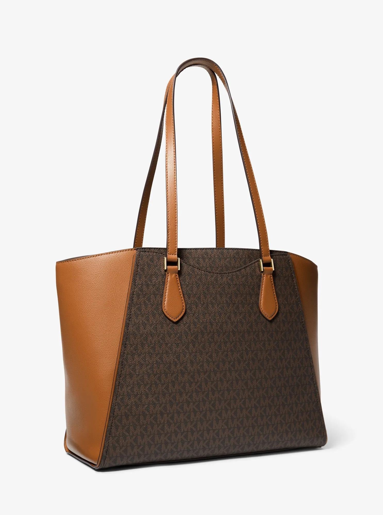 Taryn Large Signature Logo and Leather Tote Bag Designer Handbag Fashion Shoulder Bag