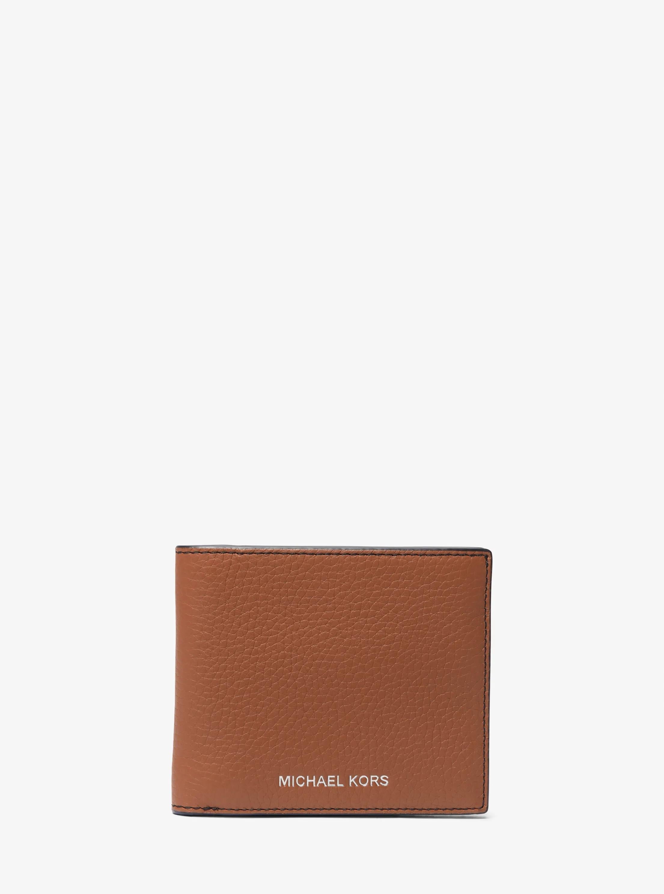 Hudson Pebbled Leather Billfold Wallet Designer Wallet Card Holder
