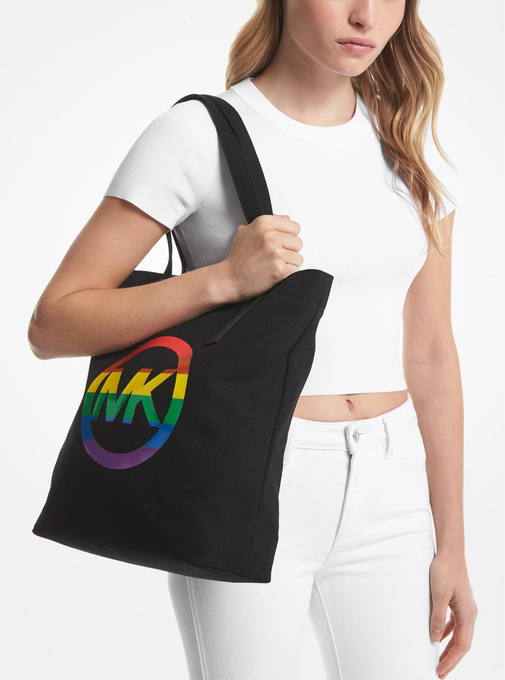 PRIDE Rainbow Logo Cotton Tote Bag Designer Handbag Fashion Shoulder Bag