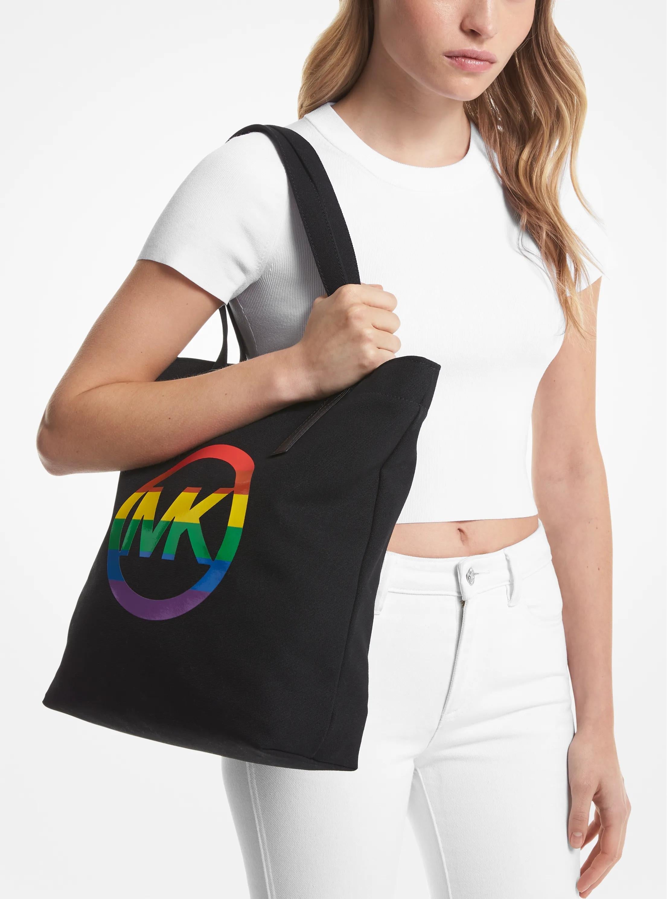 PRIDE Rainbow Logo Cotton Tote Bag Designer Handbag Fashion Shoulder Bag