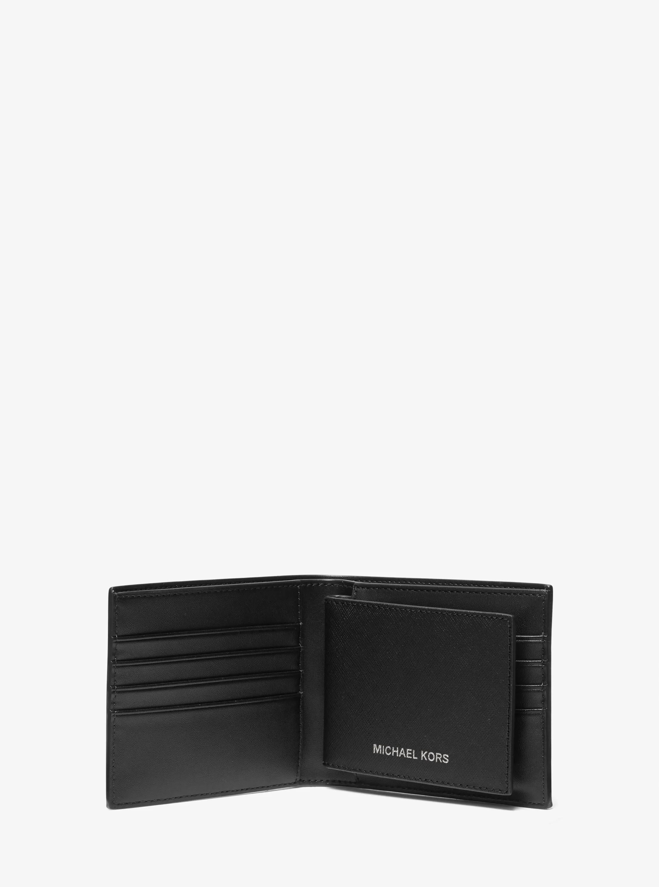 Varick Saffiano Leather Billfold Wallet With Passcase Designer Wallet Card Holder