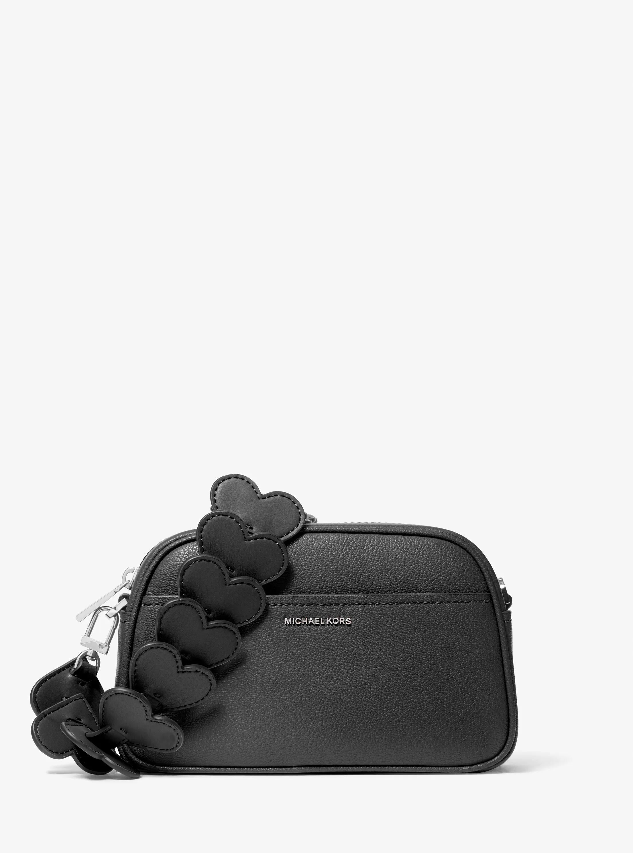 Jet Set Small Leather and Heart Embellished Strap Camera Crossbody Bag Designer Handbag Fashion Shoulder Bag