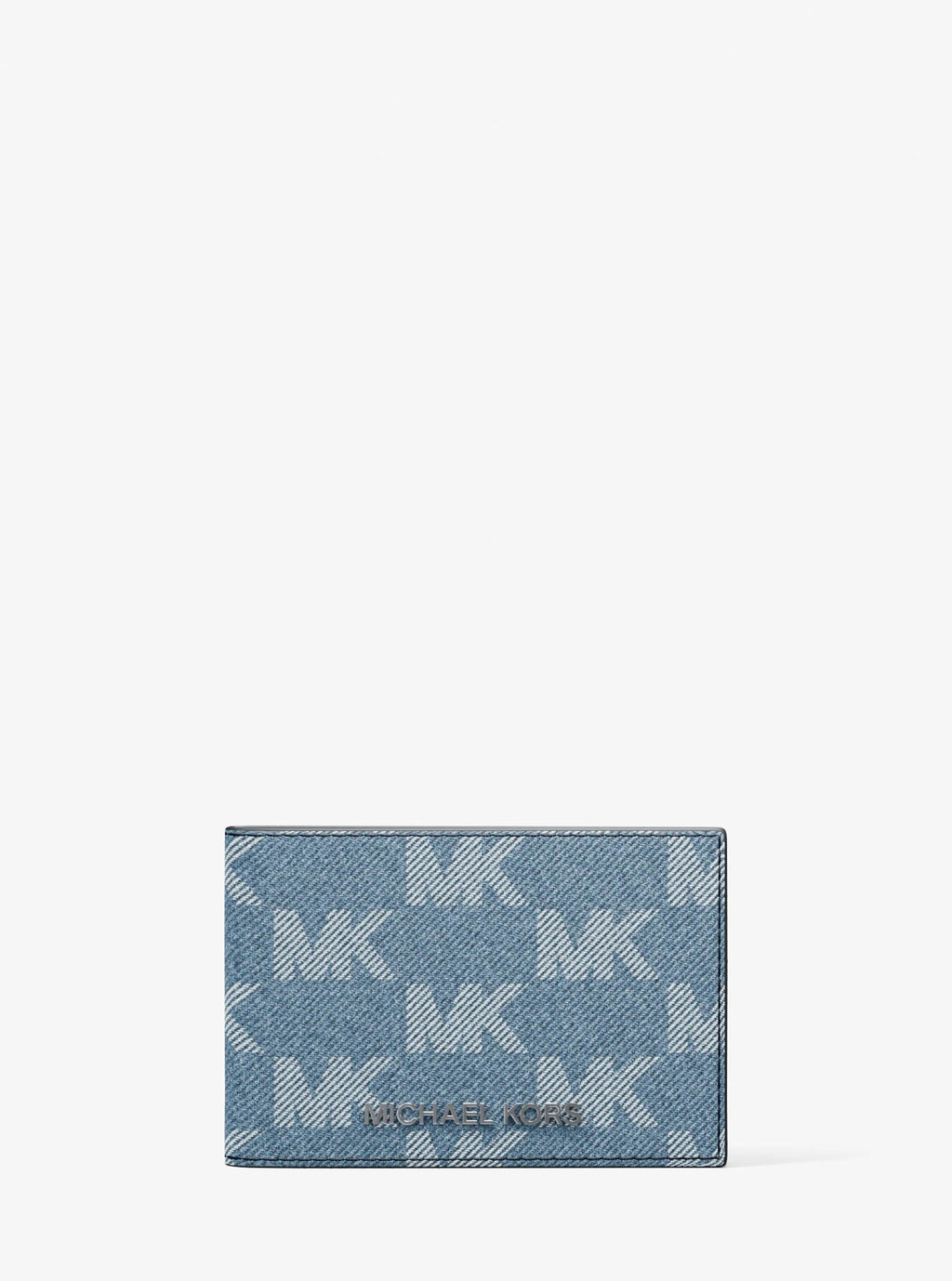 Cooper Medium Logo Jacquard Denim Wallet Designer Wallet Card Holder