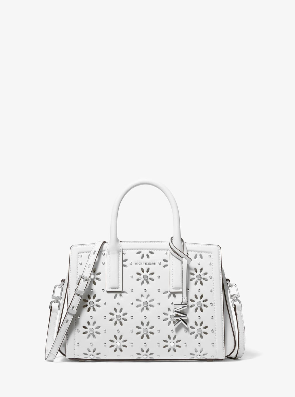 Laila Small Embellished Laser Cut Leather Satchel Designer Handbag Fashion Shoulder Bag
