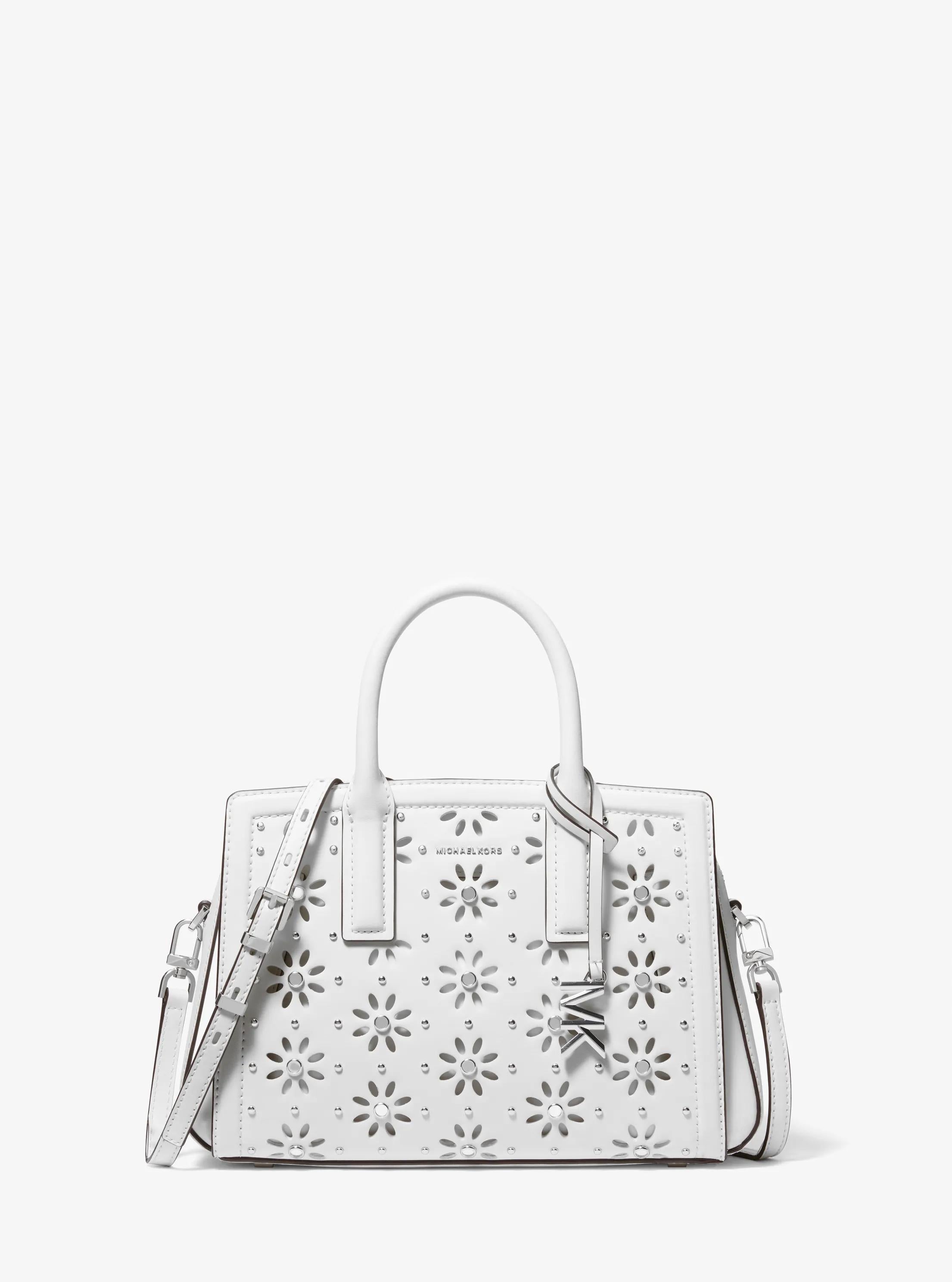 Laila Small Embellished Laser Cut Leather Satchel Designer Handbag Fashion Shoulder Bag