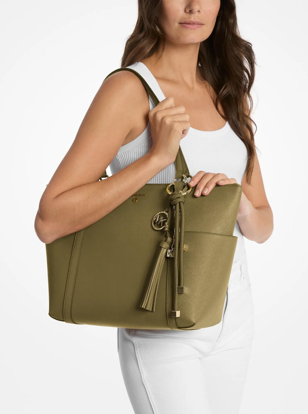 Sullivan Large Saffiano Leather Top-Zip Tote Bag Designer Handbag Fashion Shoulder Bag