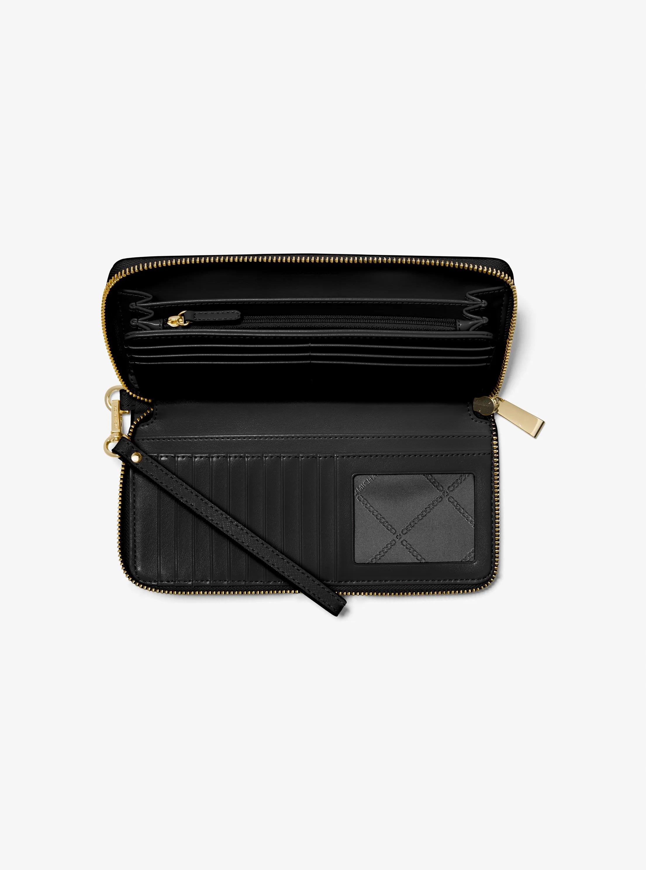 Large Saffiano Leather Continental Wallet Designer Wallet Card Holder