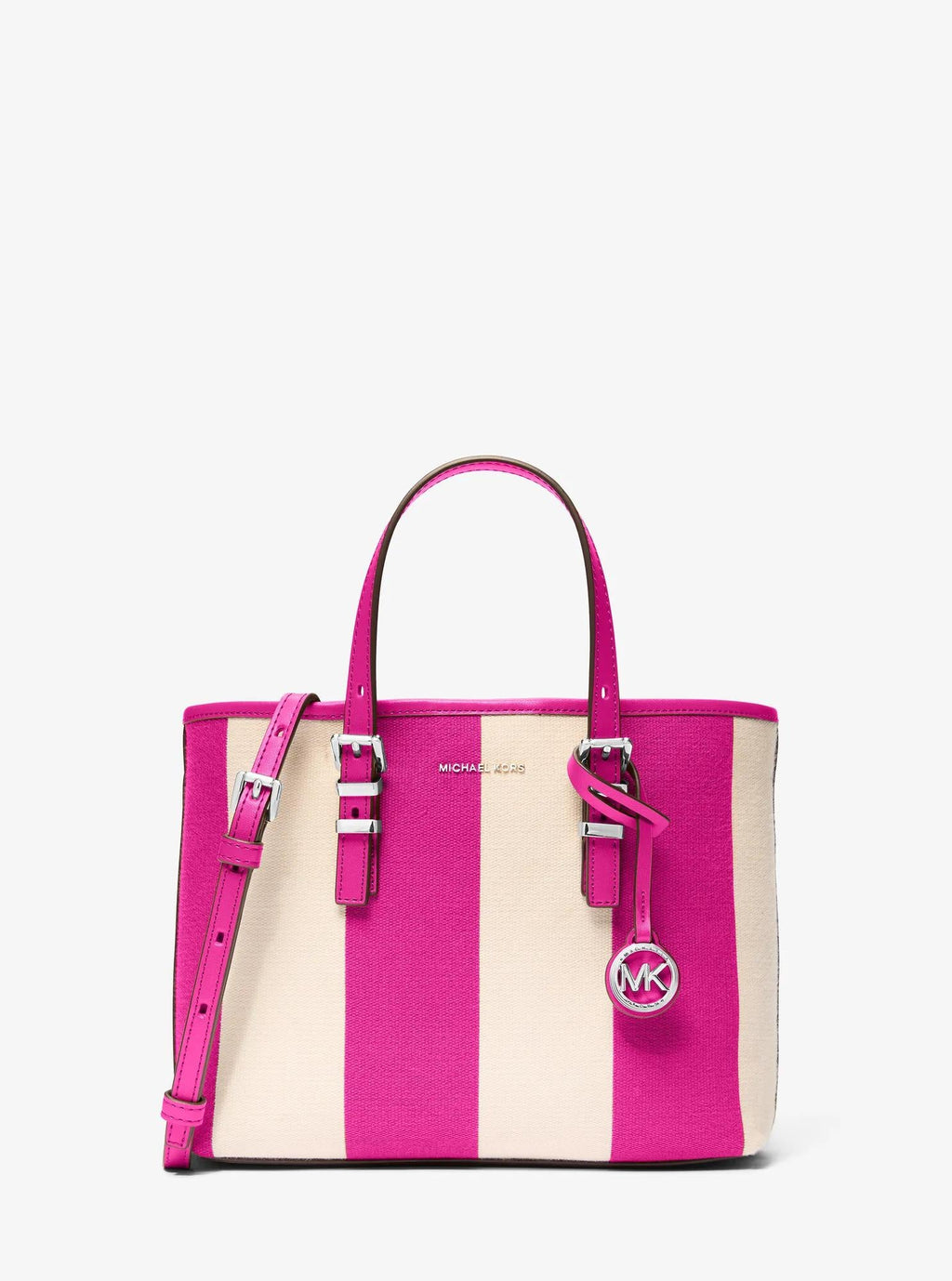 Quinn Small Striped Canvas Convertible Crossbody Bag Designer Handbag Fashion Shoulder Bag