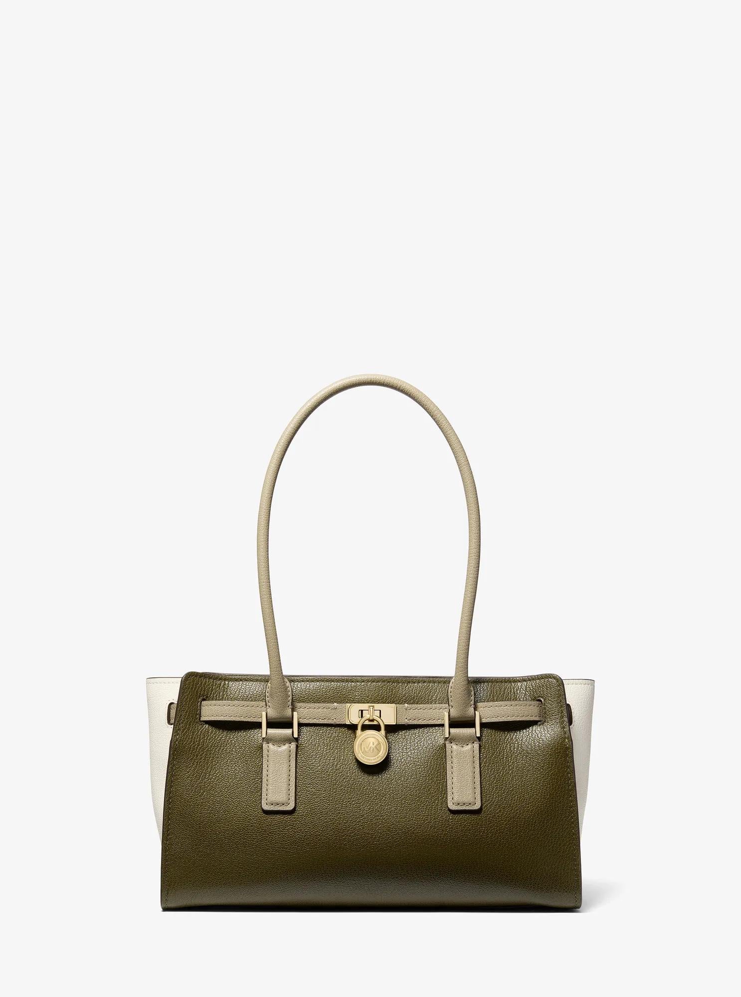 Hamilton Moderne Small Color-Blocked Leather Satchel Designer Handbag Fashion Shoulder Bag
