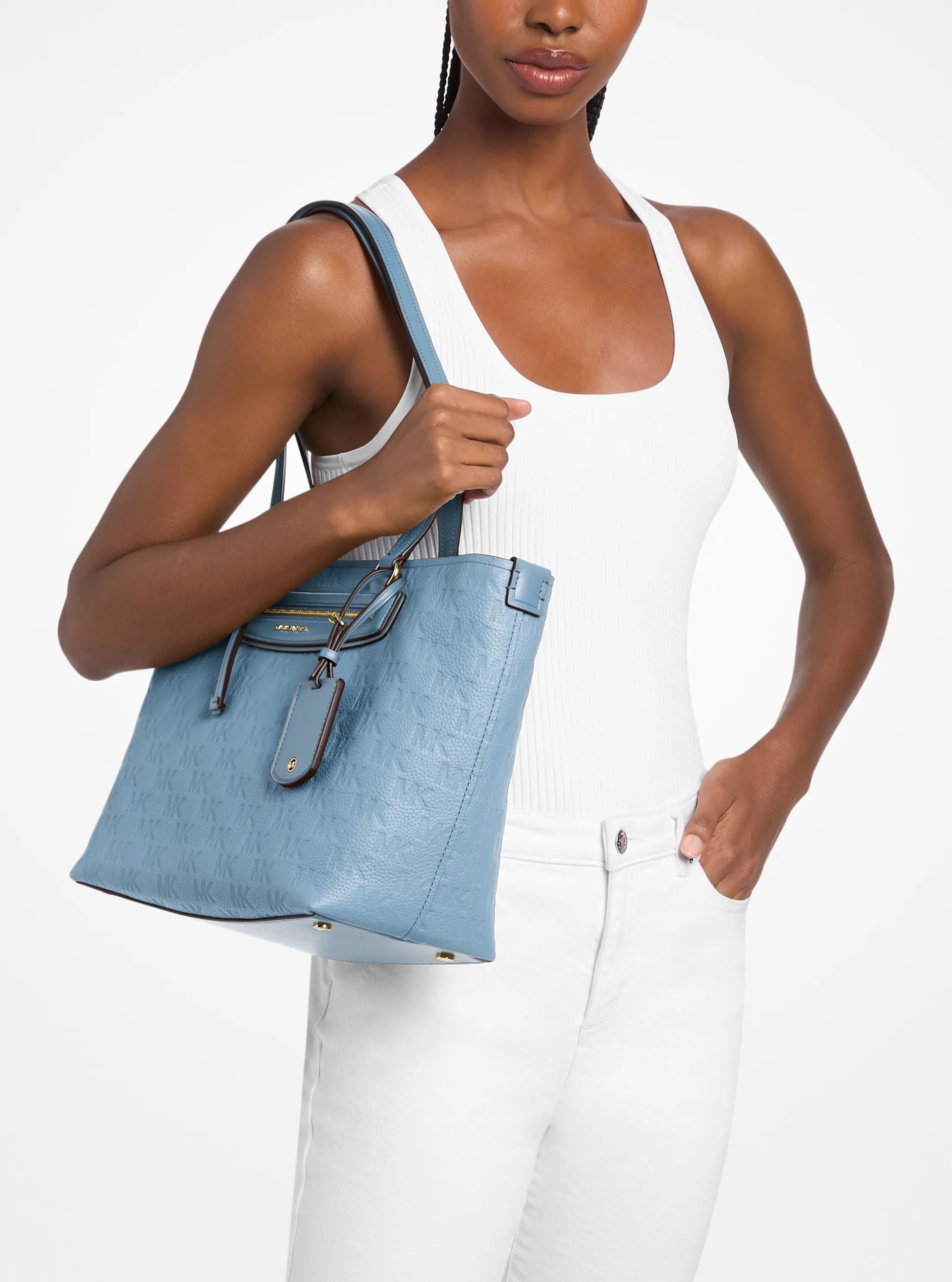 Jet Set Travel Medium Logo Embossed Leather Tote Bag Designer Handbag Fashion Shoulder Bag
