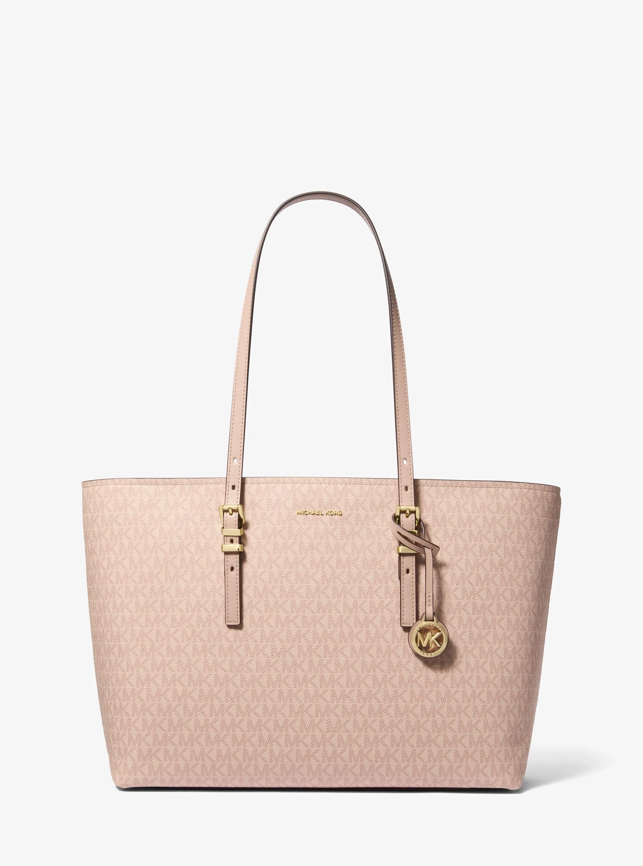 Quinn Large Signature Logo and Leather Tote Bag Designer Handbag Fashion Shoulder Bag